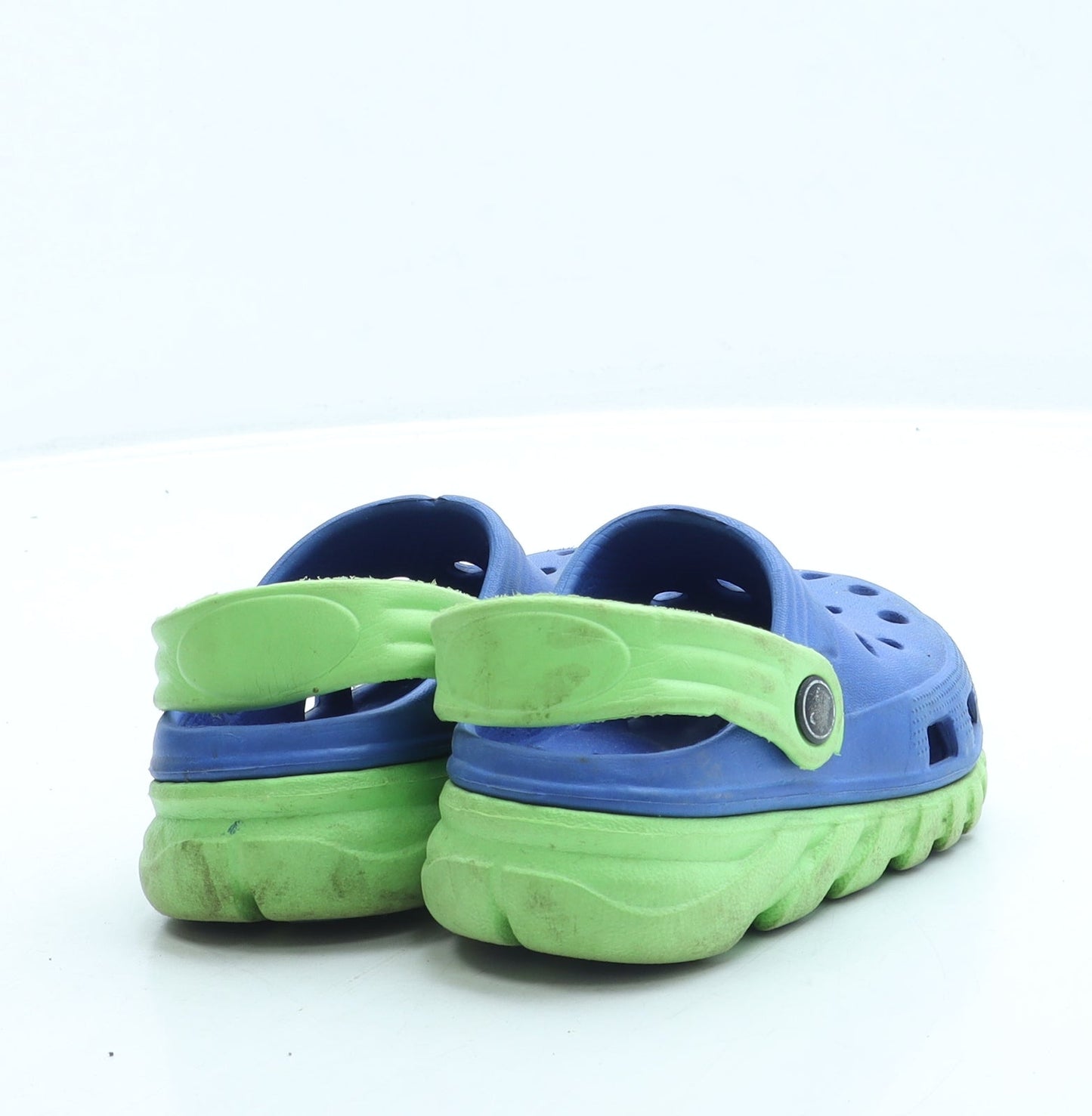 Preworn Boys Blue Colourblock Rubber Clog Sandal UK 7.5 25