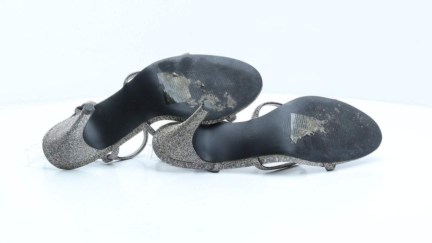 George Womens Silver Polyester Strappy Heel UK 5 38