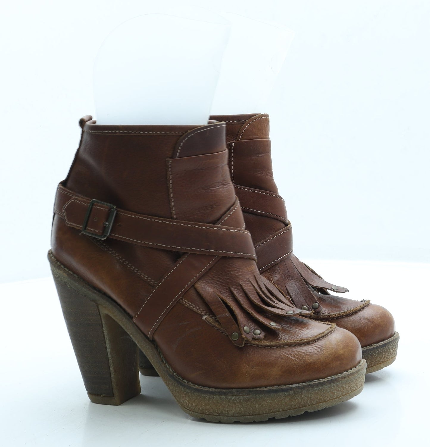 NEXT Womens Beige Leather Bootie Boot UK 6.5 40
