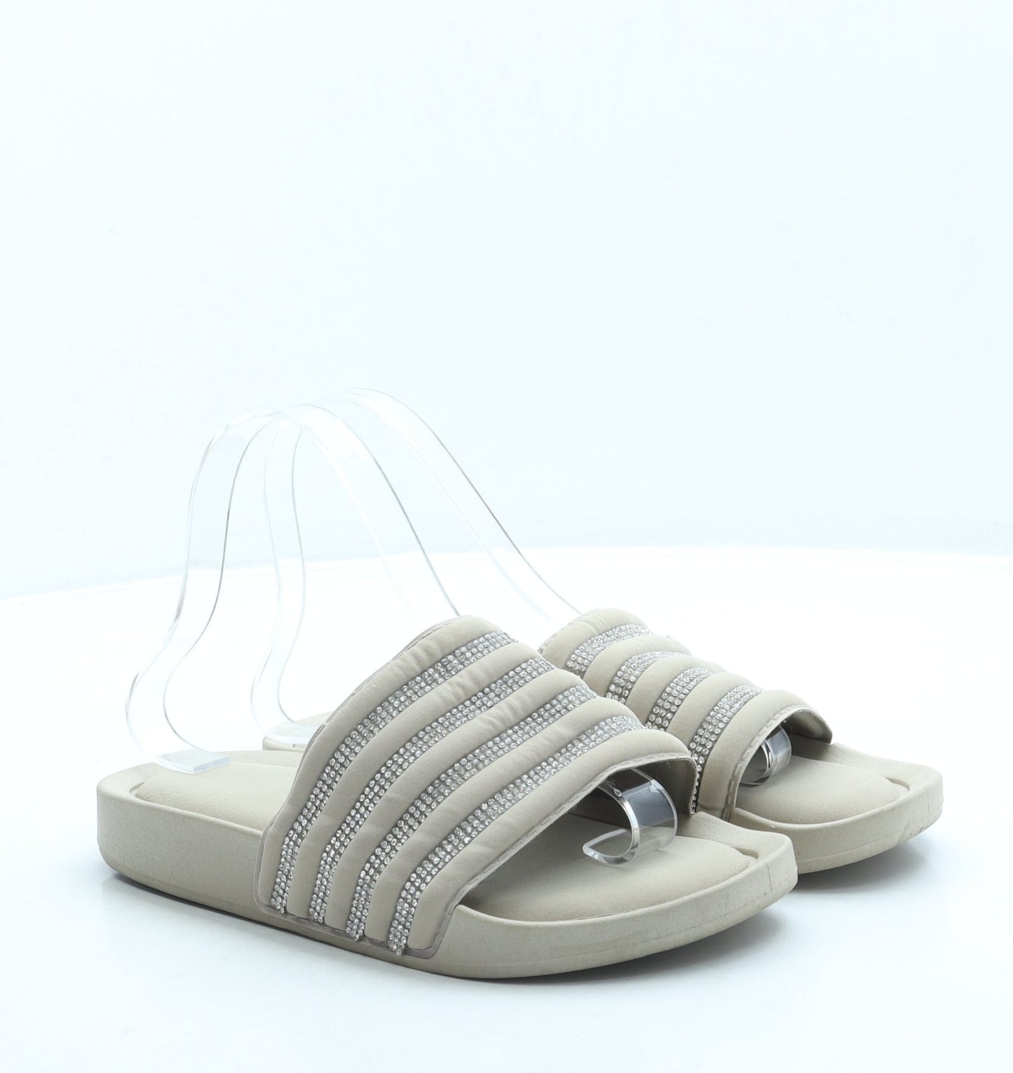 Primark Womens Beige Polyester Slip On Sandal UK 5 38 US 7