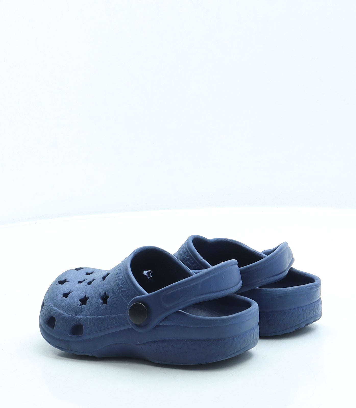 Preworn Boys Blue Geometric Rubber Clog Sandal UK 7.5 25 - Stars