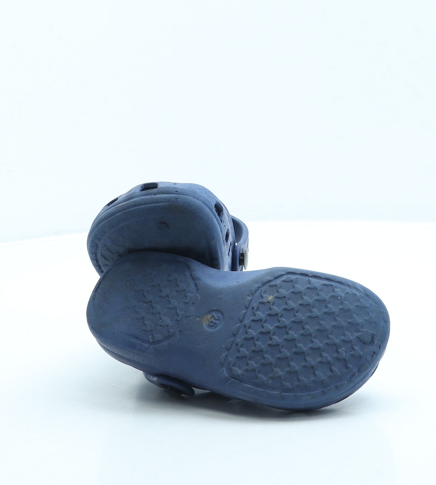 Preworn Boys Blue Geometric Rubber Clog Sandal UK 7.5 25 - Stars