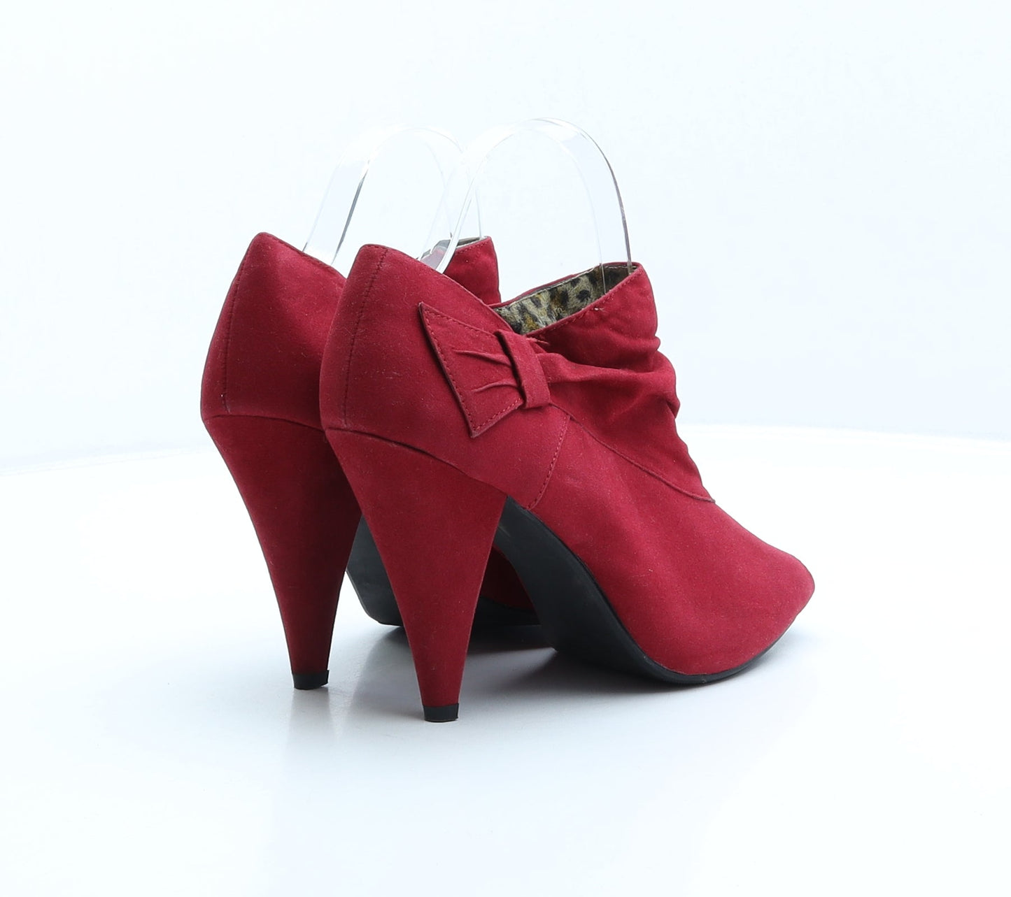George Womens Red Polyester Bootie Boot UK 6