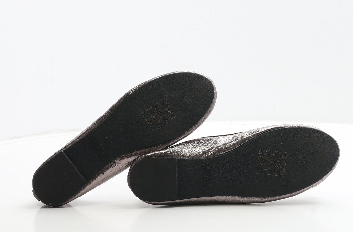Primark Girls Grey Leather Ballet Flat UK 2 35