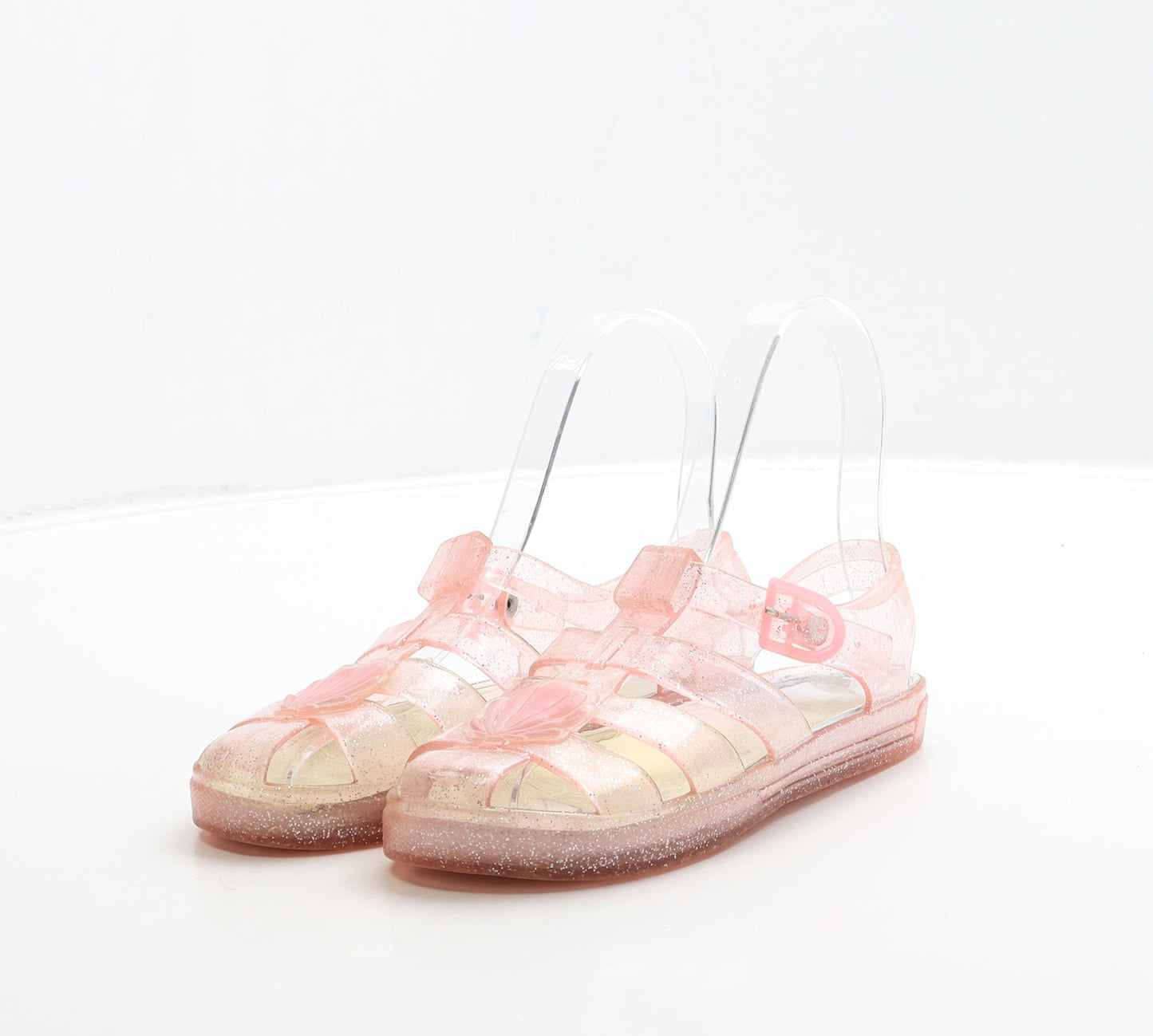 Primark Girls Pink Rubber Fisherman Sandal UK 12 31 - Seashell Detail
