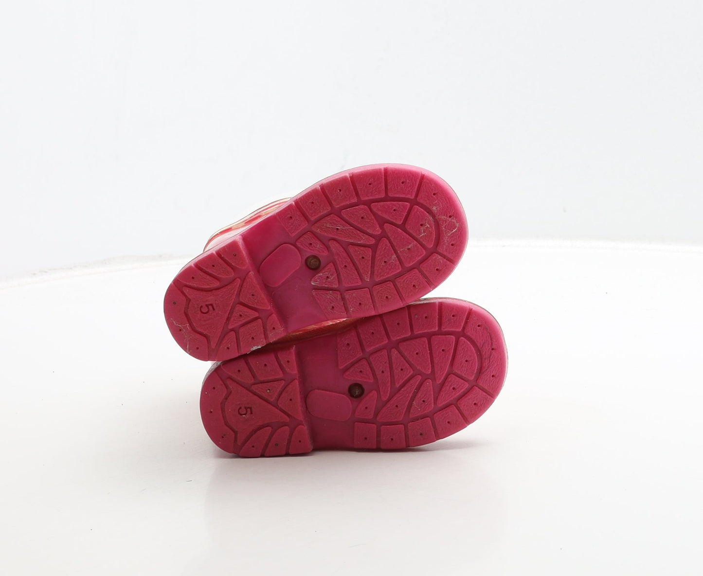 Preworn Girls Pink Rubber Wellies Boot UK 5 - Star Detail
