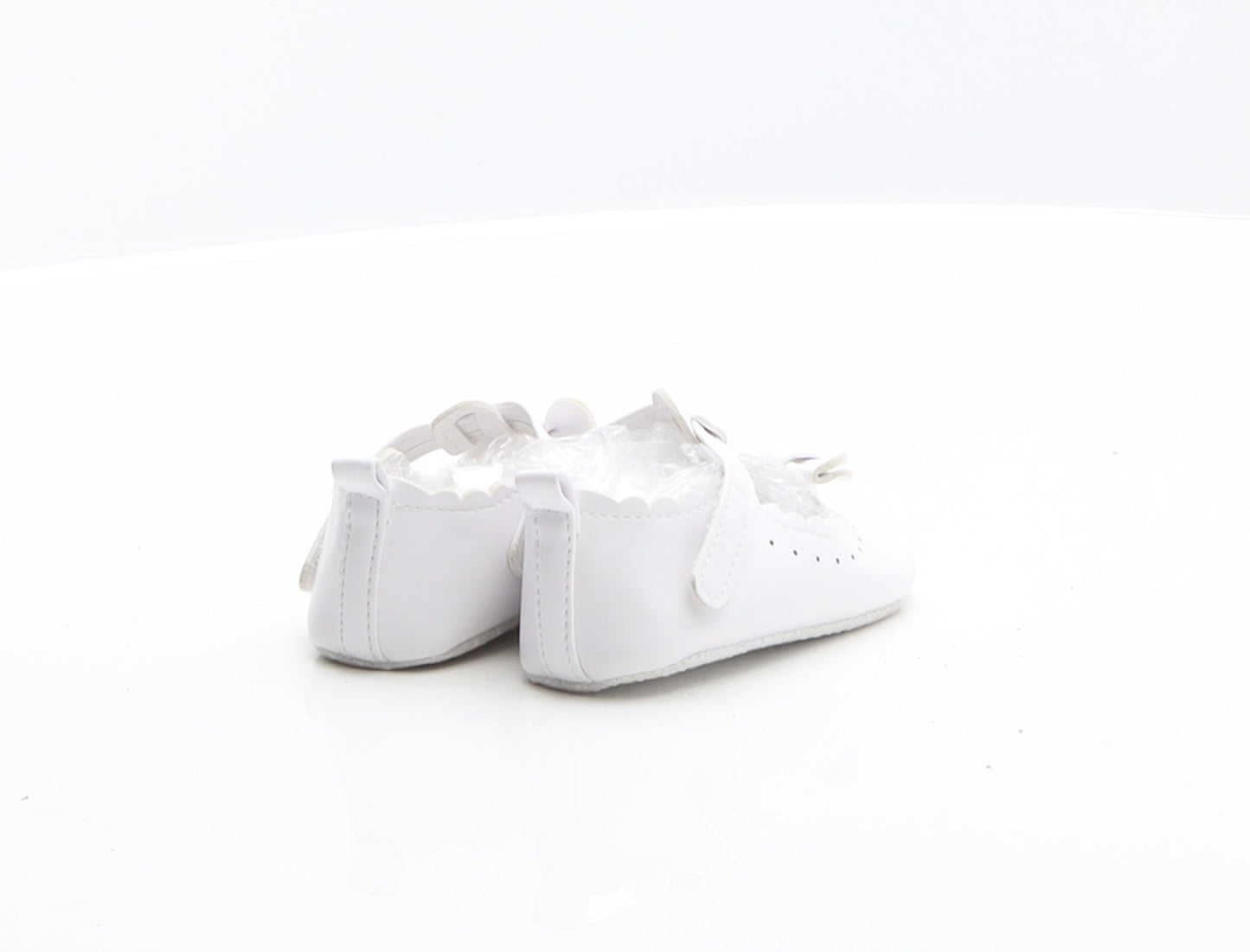 F&F Unisex Baby & Toddler White Polyester Mary Jane Flat UK 0-6 Months