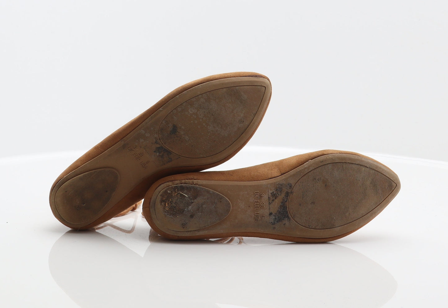 Preworn Womens Brown Polyester Ballet Flat UK 3 36