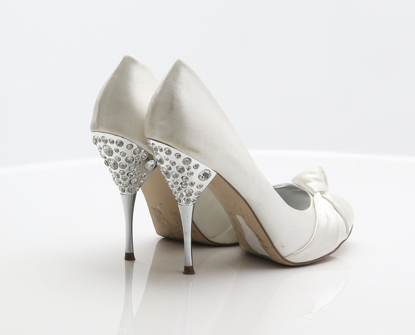 Preworn Womens White Polyester Court Heel UK 6