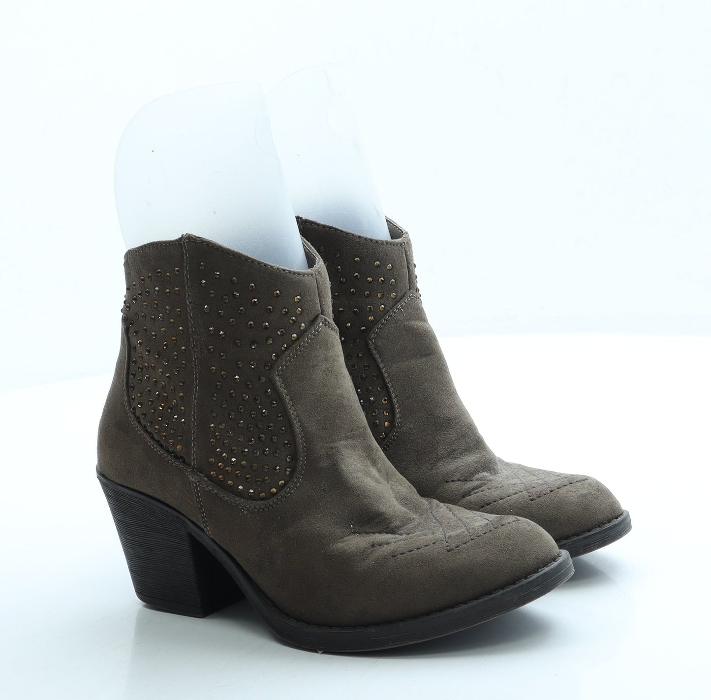 F&F Womens Brown Suede Cowboy Boot UK 3 36