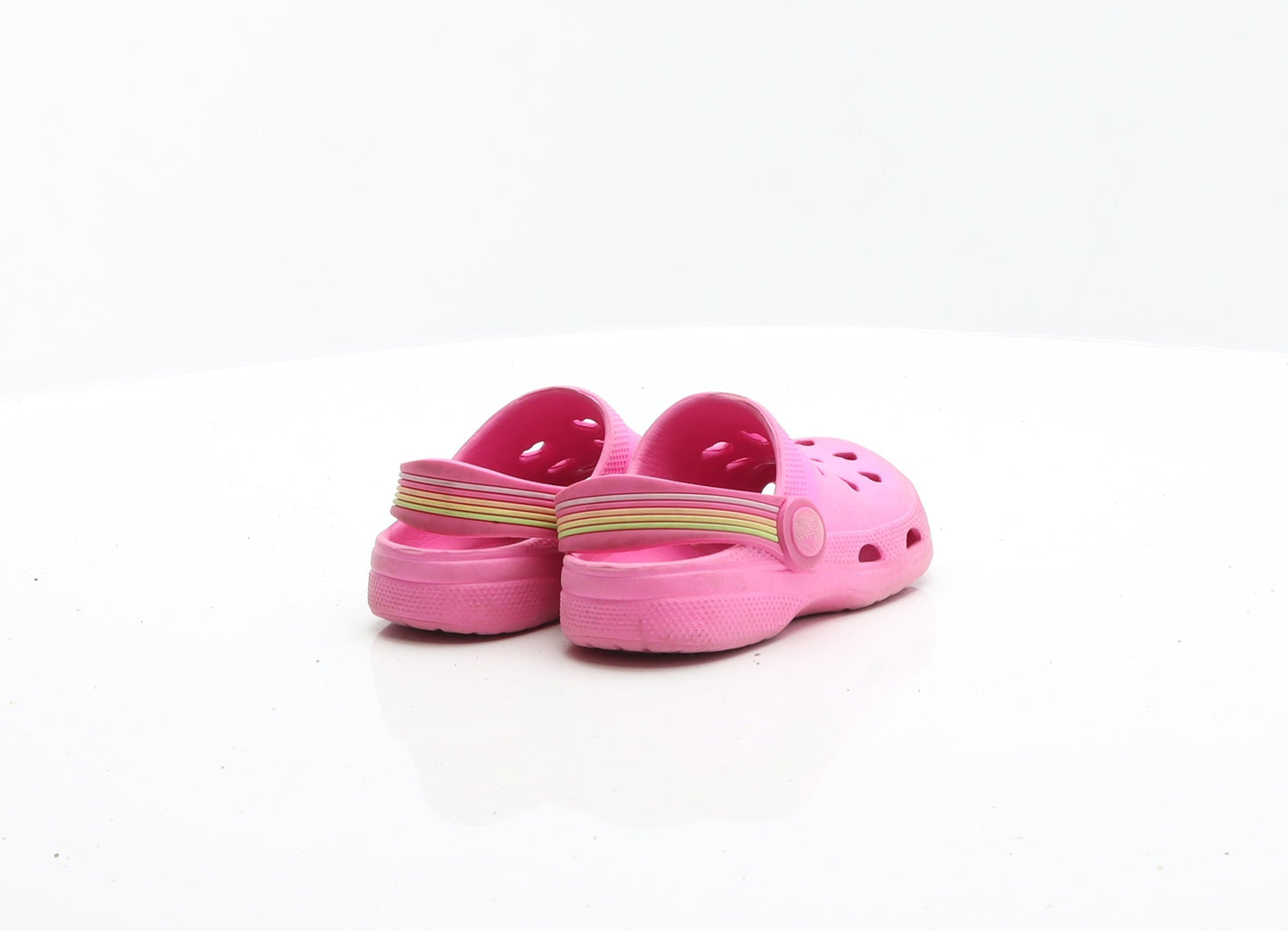 Preworn Girls Pink Rubber Clog Flat UK 6 23