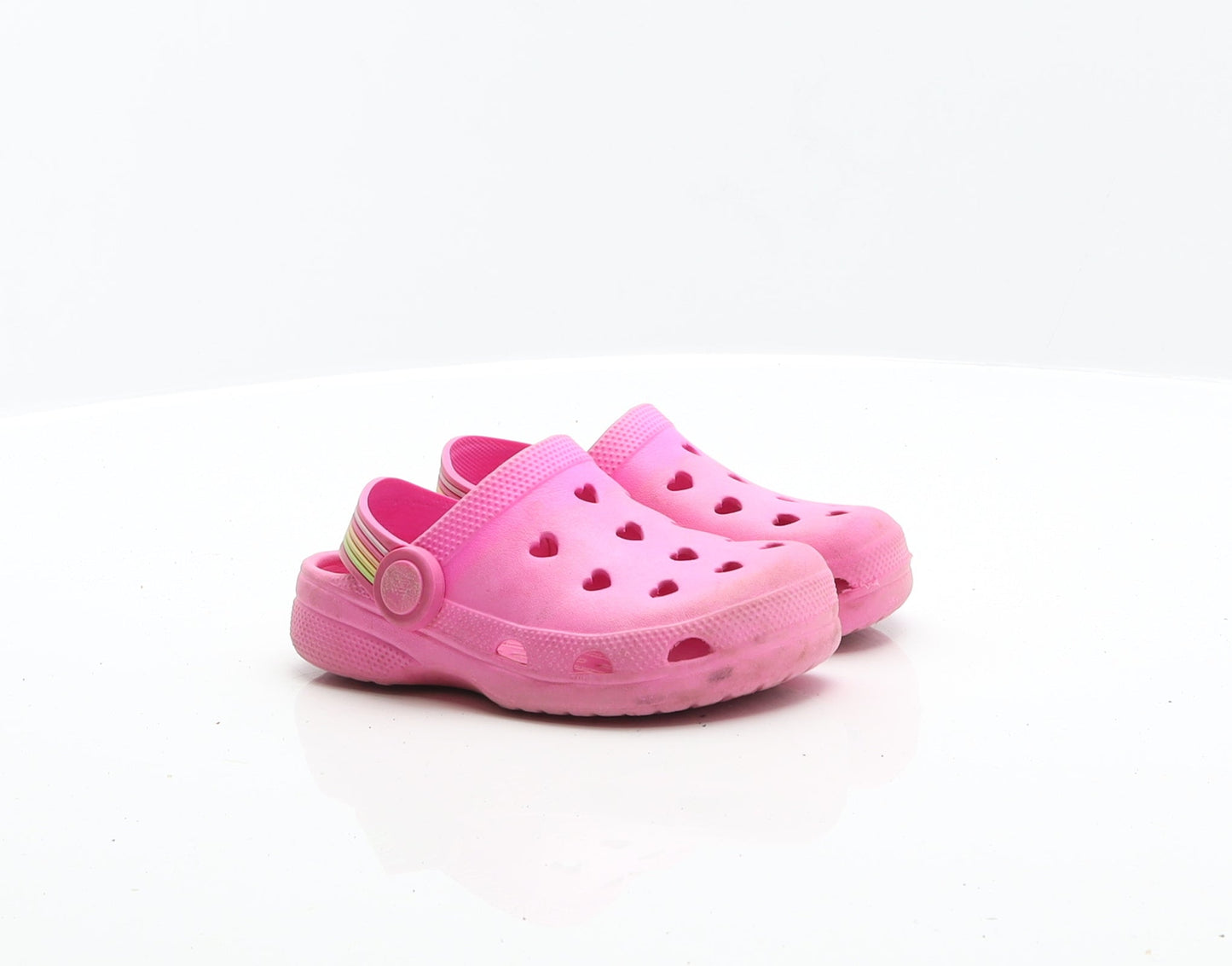 Preworn Girls Pink Rubber Clog Flat UK 6 23
