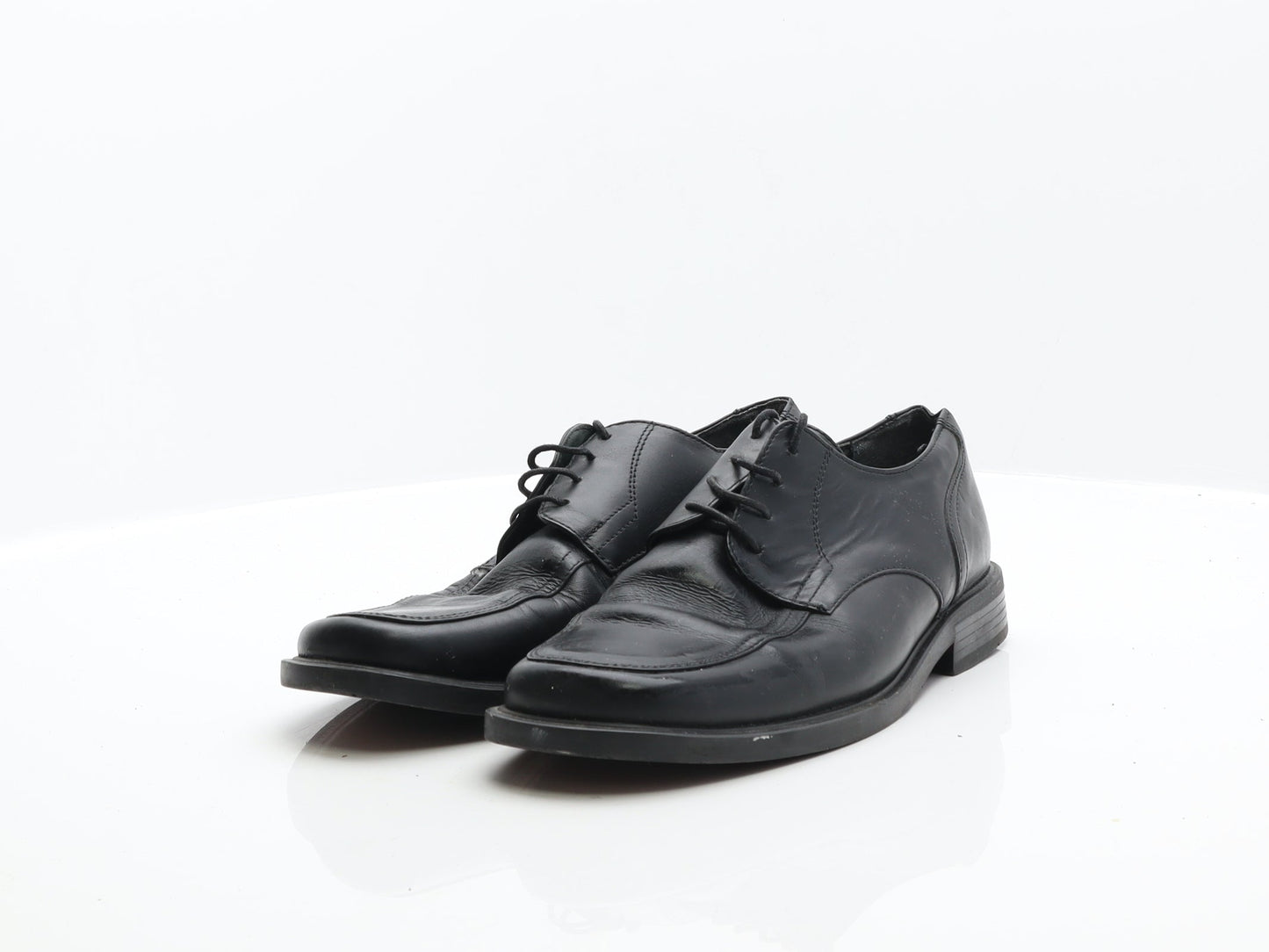 George Mens Black Leather Oxford Dress UK 7.5 41
