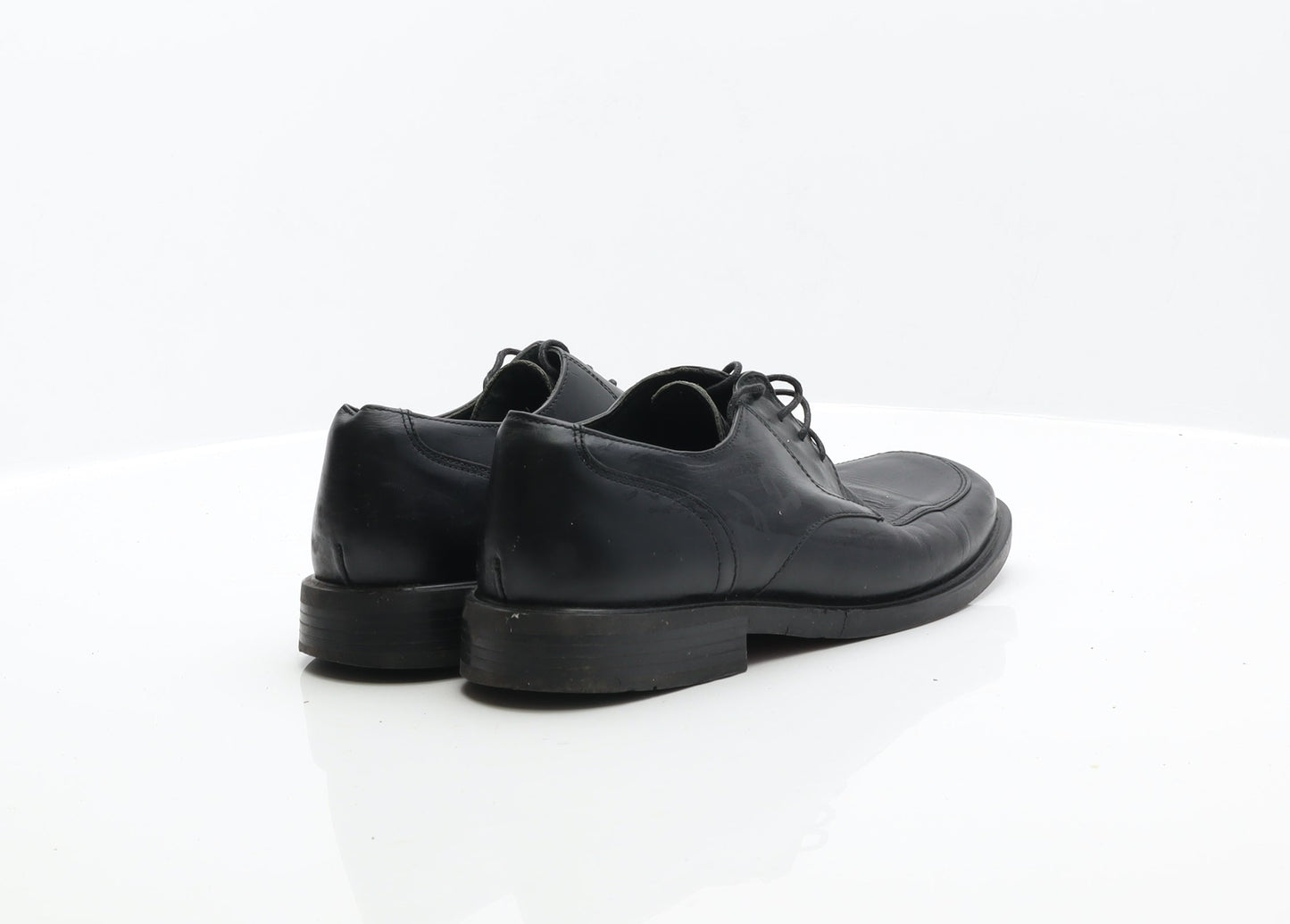 George Mens Black Leather Oxford Dress UK 7.5 41