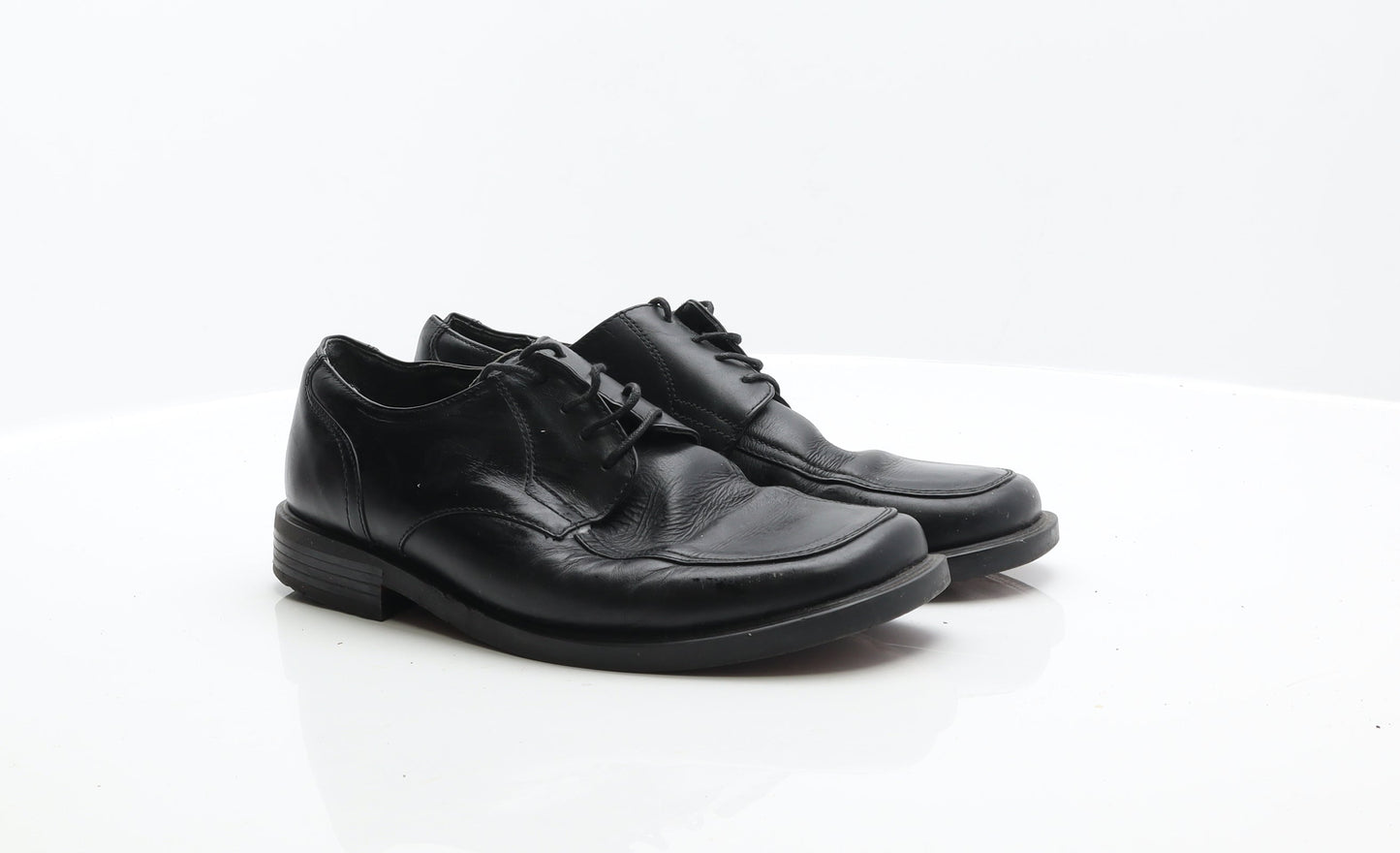 George Mens Black Leather Oxford Dress UK 7.5 41