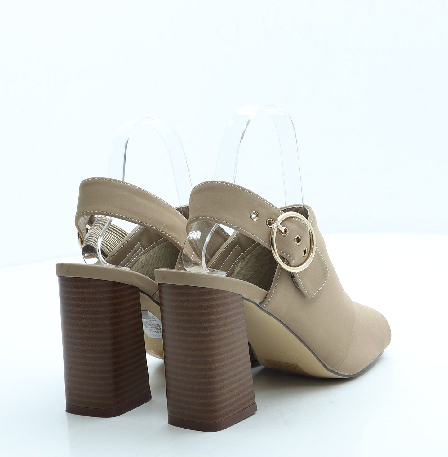 Primark Womens Beige Leather Slingback Heel UK 5 38 US 7
