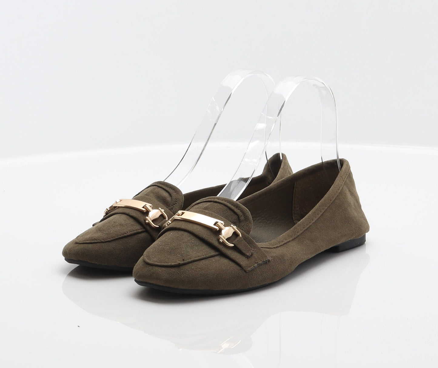 PEP&CO Womens Green Polyester Loafer Flat UK 3
