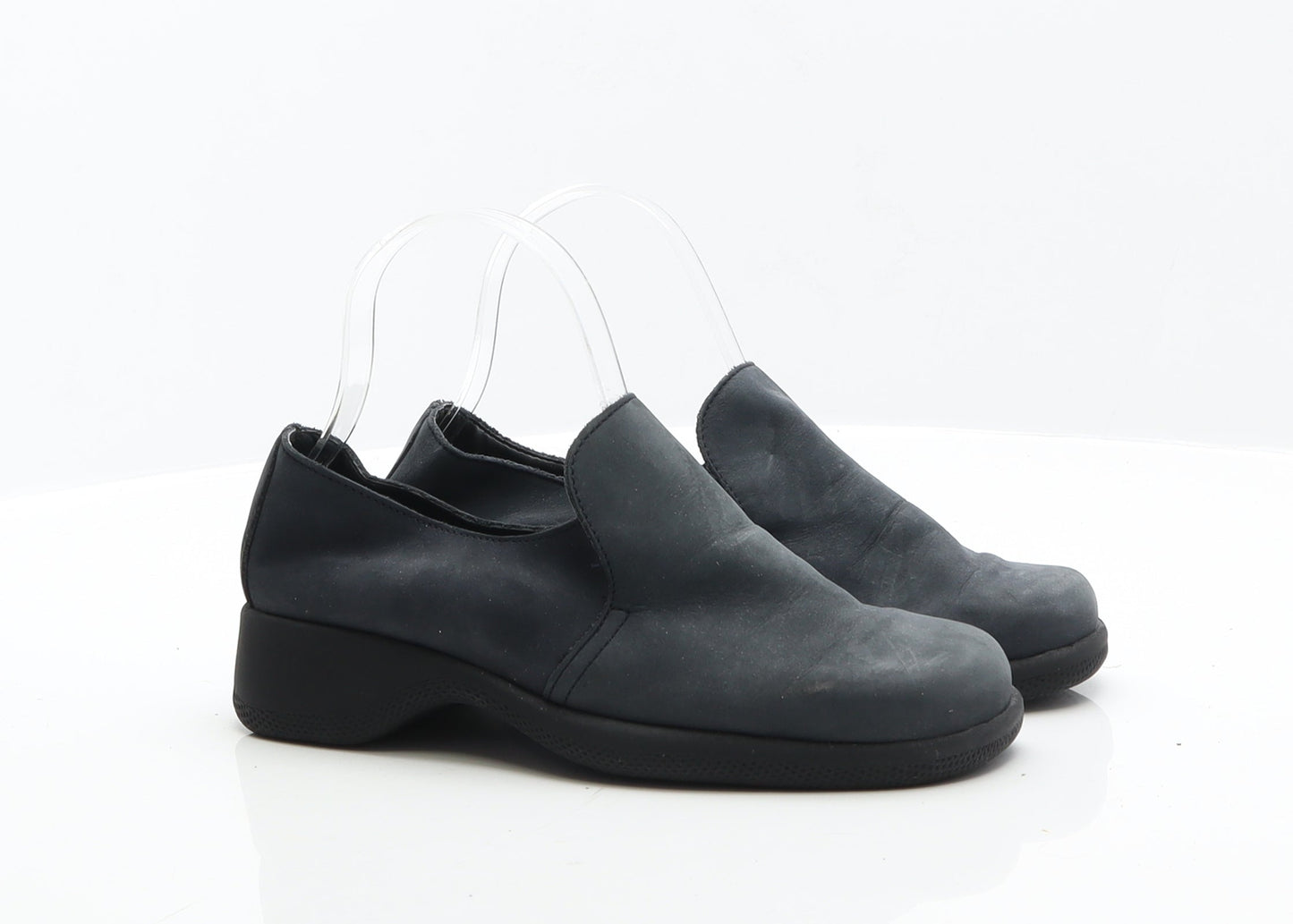 Preworn Womens Black Leather Loafer Flat UK 4 37