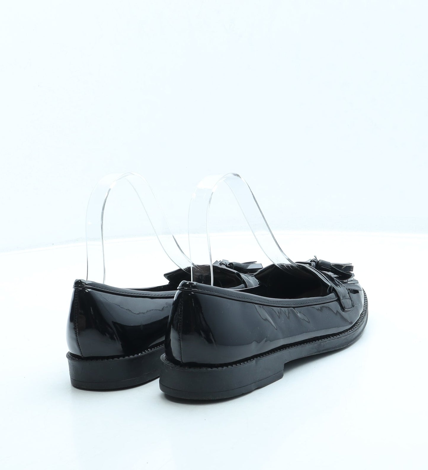 Primark Womens Black Patent Leather Loafer Flat UK 4 37 US 6
