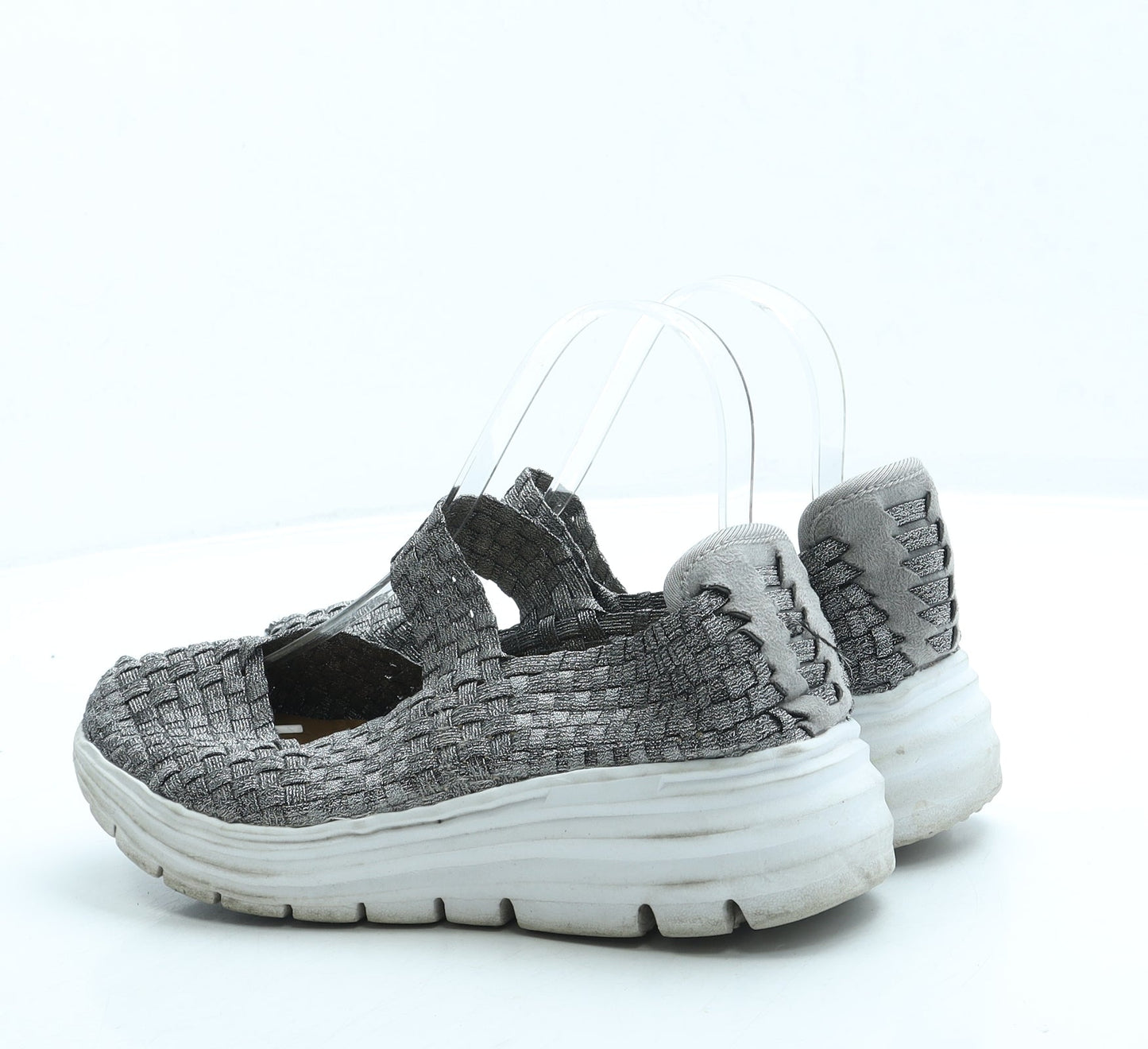 Preworn Womens Grey Polyester Slip On Flat UK 4 37