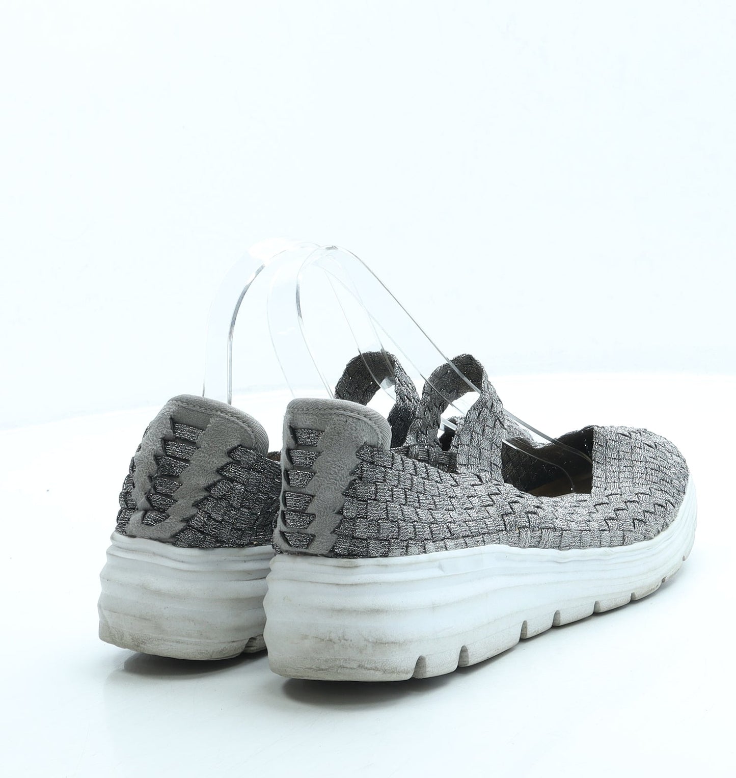 Preworn Womens Grey Polyester Slip On Flat UK 4 37