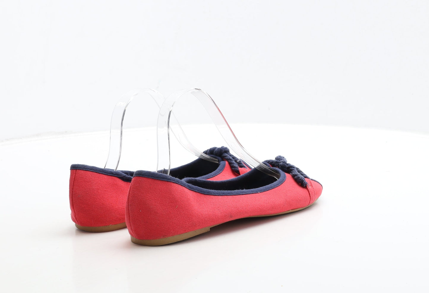Atmosphere Womens Red Fabric Flat UK 7 40 - Rope Detail