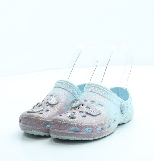 Preworn Girls Blue Rubber Clog Sandal UK 8 26 - Frozen