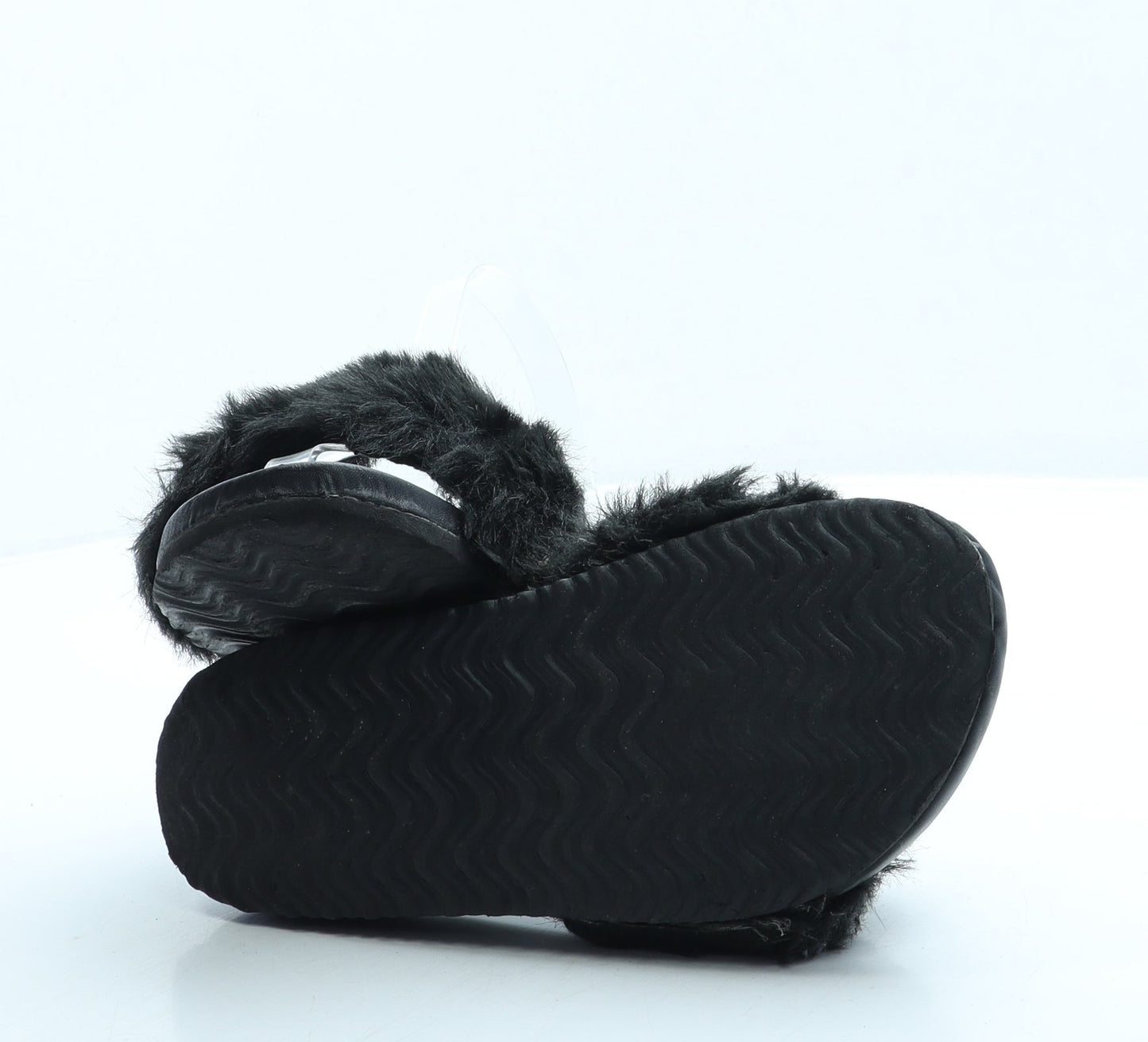Atmosphere Womens Black Faux Fur Slider Sandal UK 4 37 US 6