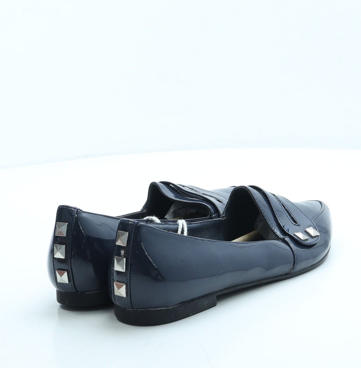 Preworn Womens Blue Patent Leather Loafer Flat UK 6.5 40
