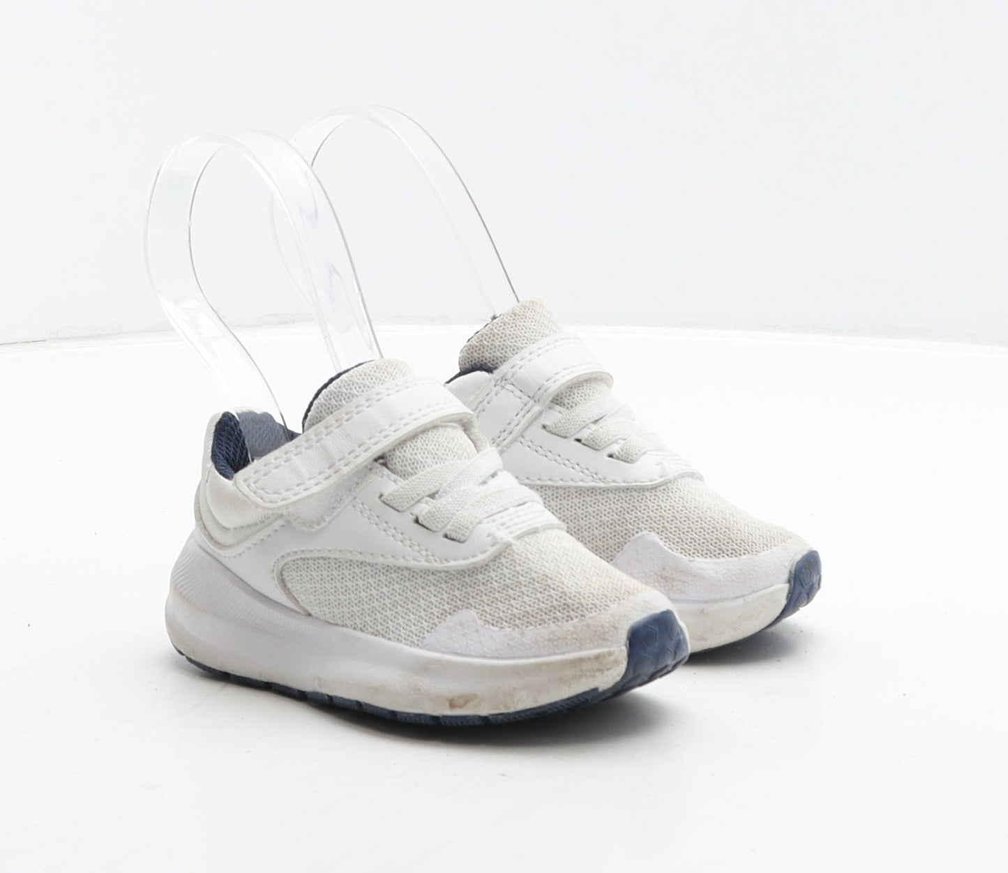 F&F Boys White Fabric Trainer UK 5 22