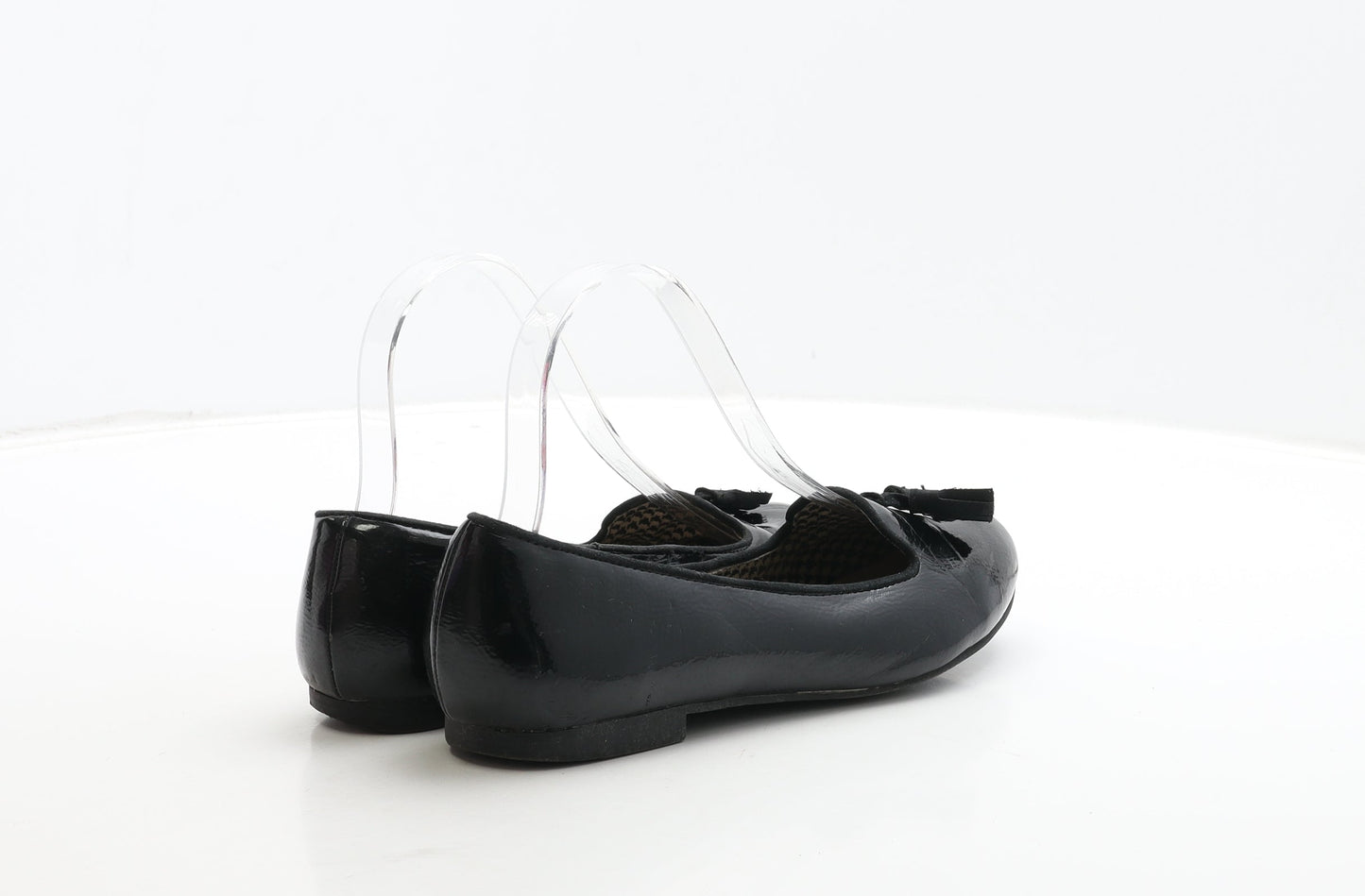 George Womens Black PVC Loafer Flat UK 4 37