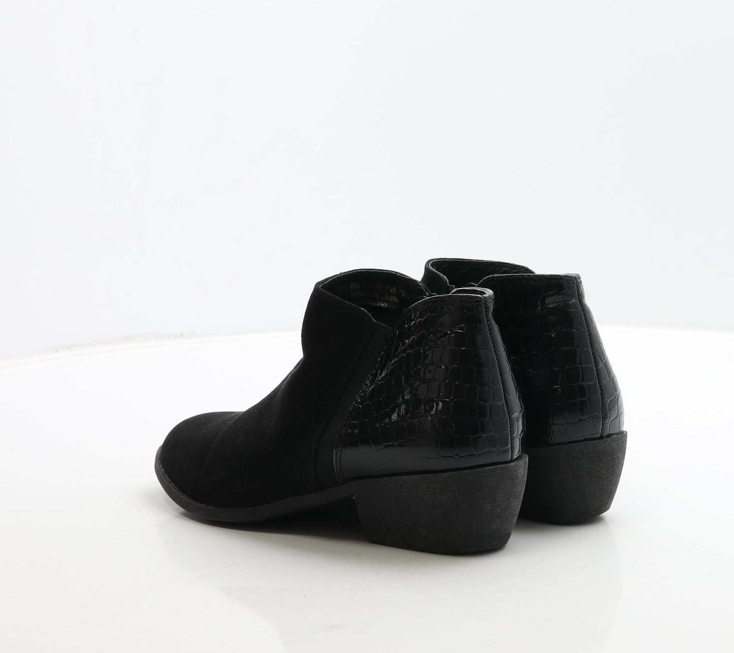 Atmosphere Womens Black Animal Print Suede Chelsea Boot UK 4 37