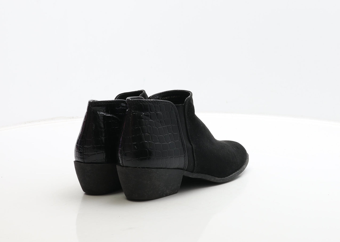 Atmosphere Womens Black Animal Print Suede Chelsea Boot UK 4 37