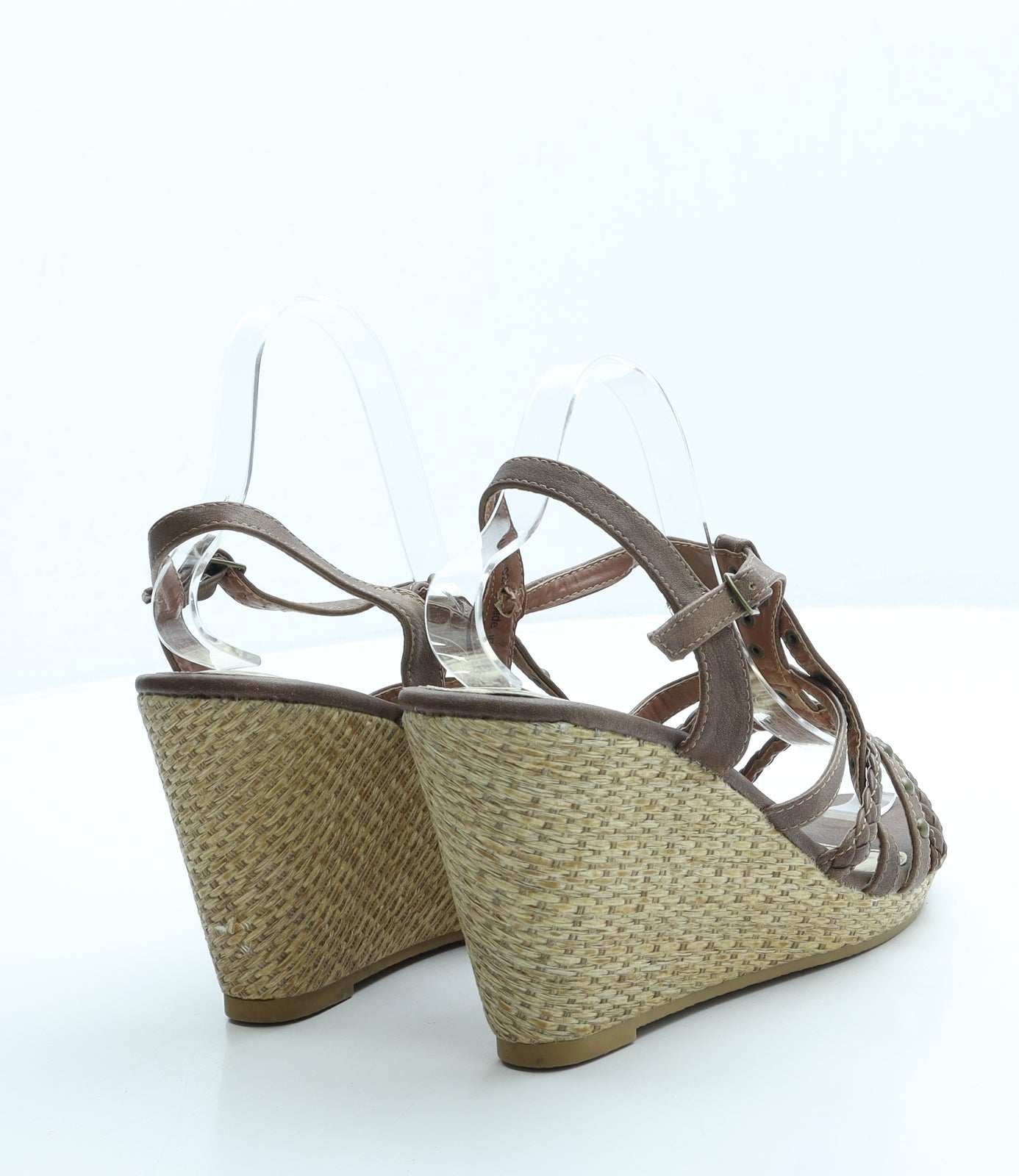 George Womens Brown Leather Slingback Heel UK 6.5 40