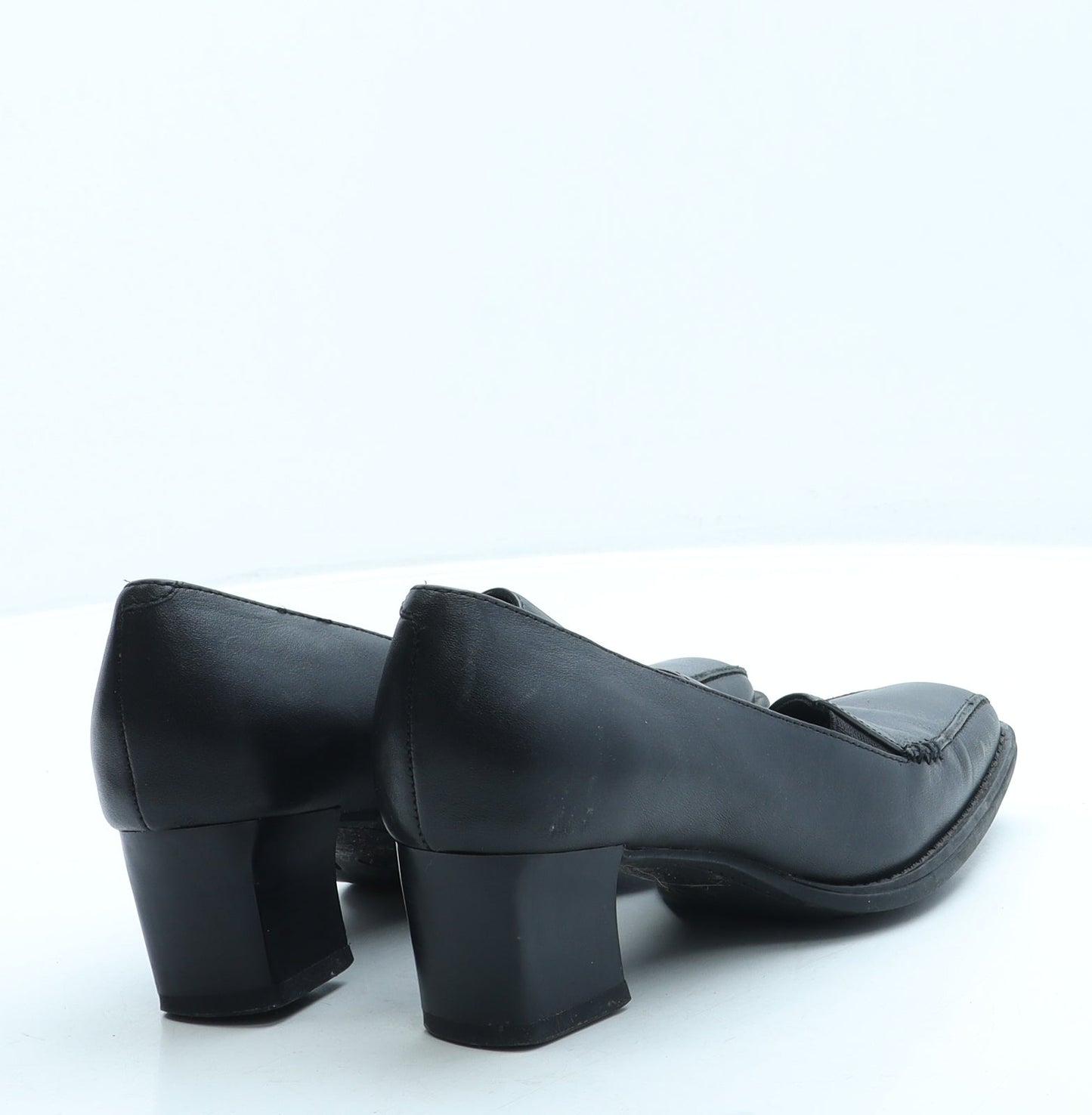 Preworn Womens Black Leather Court Heel UK 4