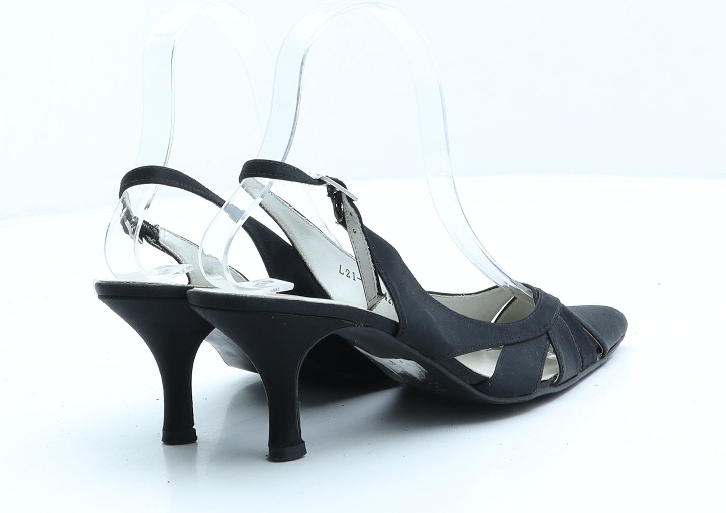 Preworn Womens Black Synthetic Slingback Heel UK 3