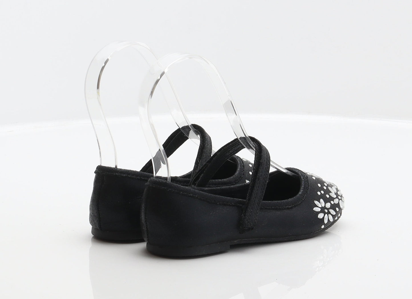 Walkright Girls Black Floral Polyester Mary Jane Flat UK 10