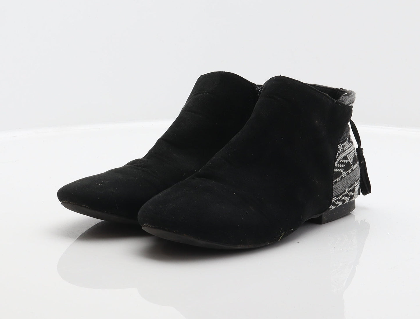 Atmosphere Womens Black Geometric Polyester Bootie Boot UK 4 37