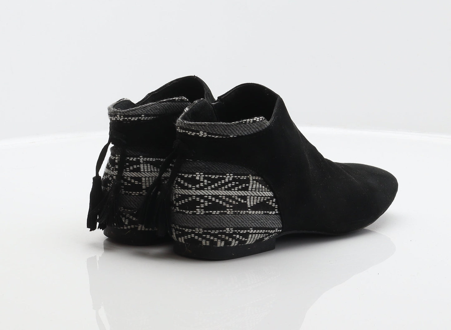 Atmosphere Womens Black Geometric Polyester Bootie Boot UK 4 37