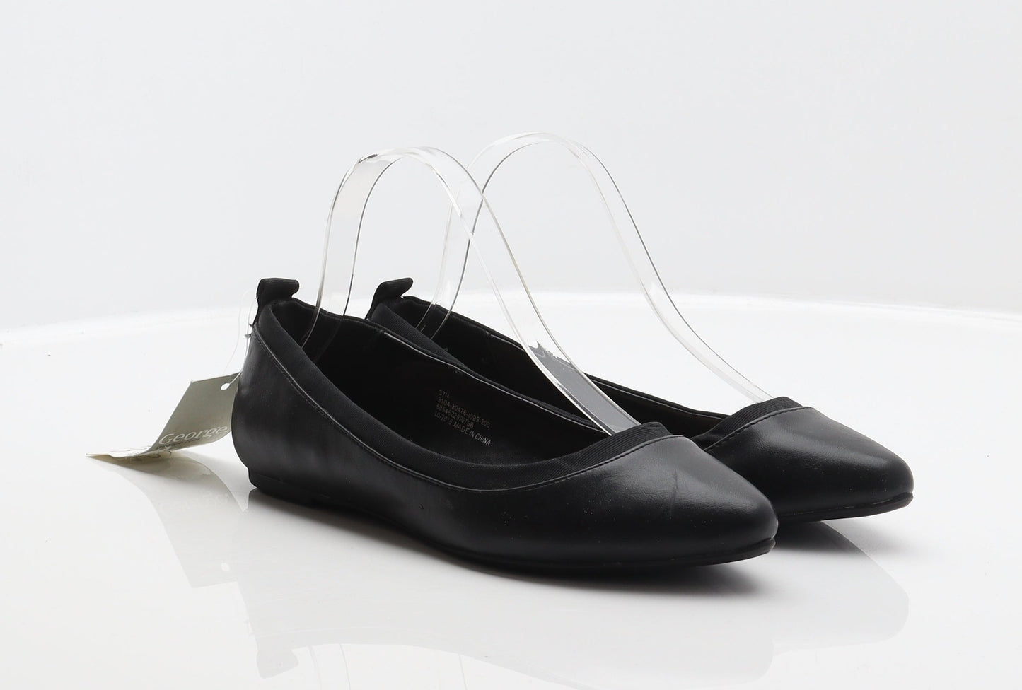 George Womens Black Synthetic Ballet Flat UK 4 37