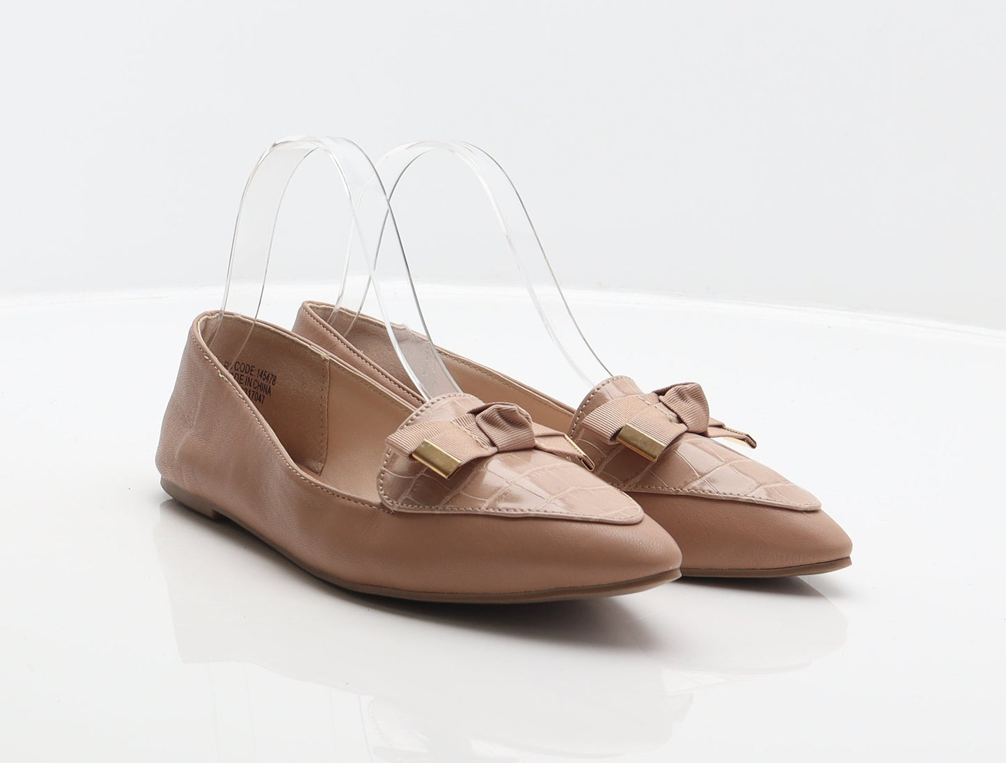 Primark Womens Beige Animal Print Synthetic Loafer Flat UK 4 37