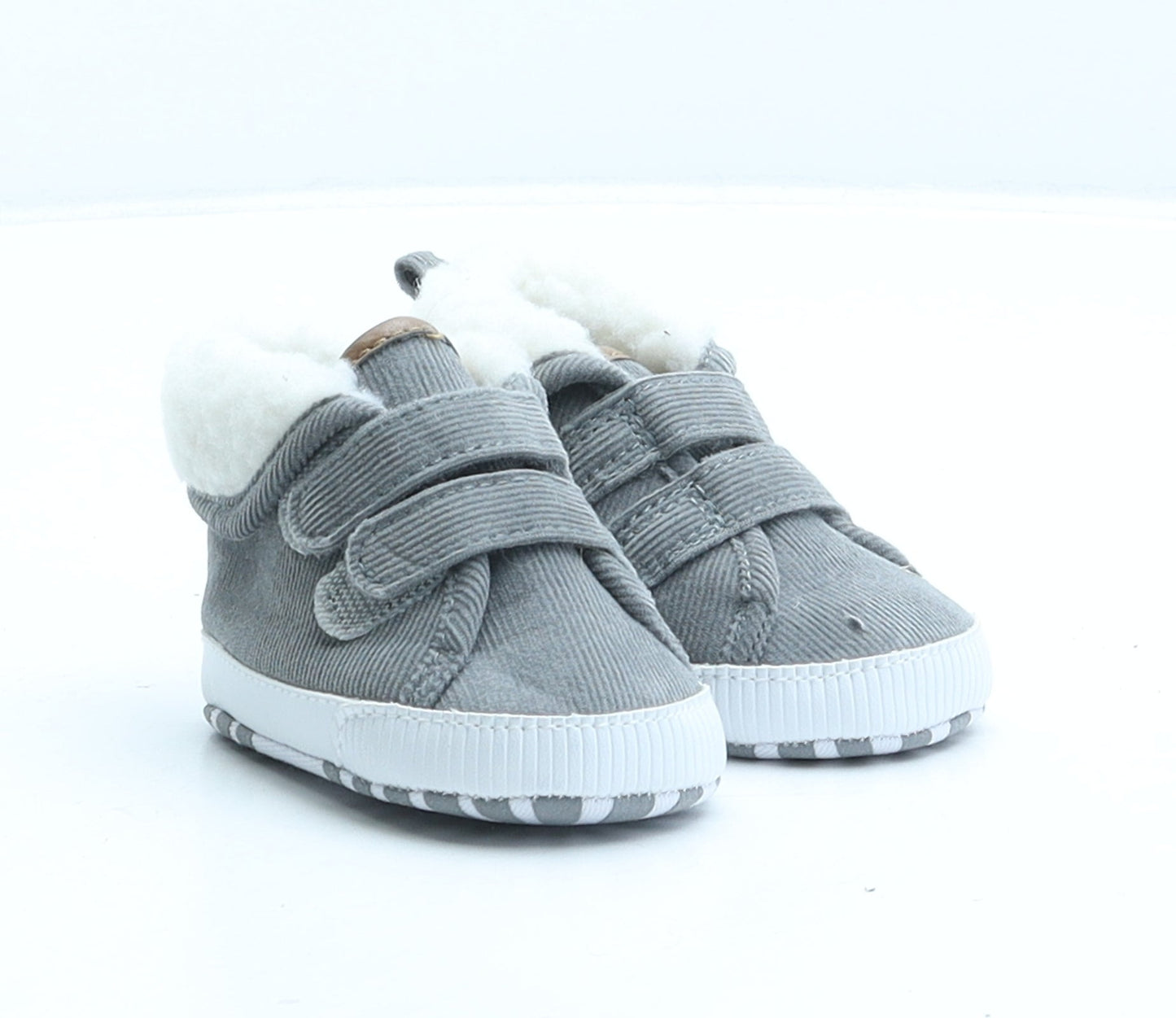 Primark Boys Grey Polyester Shearling Style Boot UK 0-6 Months