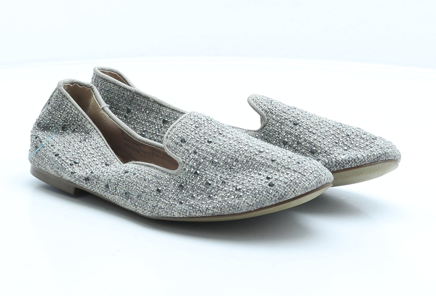 F&F Womens Grey Fabric Ballet Casual UK 4