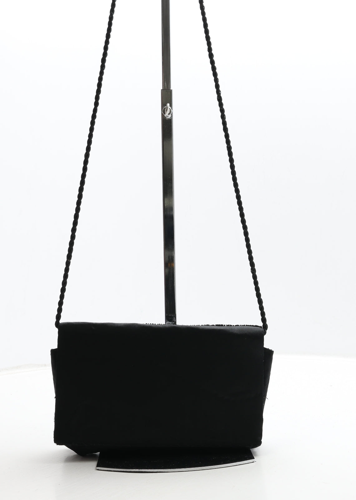 Preworn Womens Black Geometric Polyester Crossbody Size Small