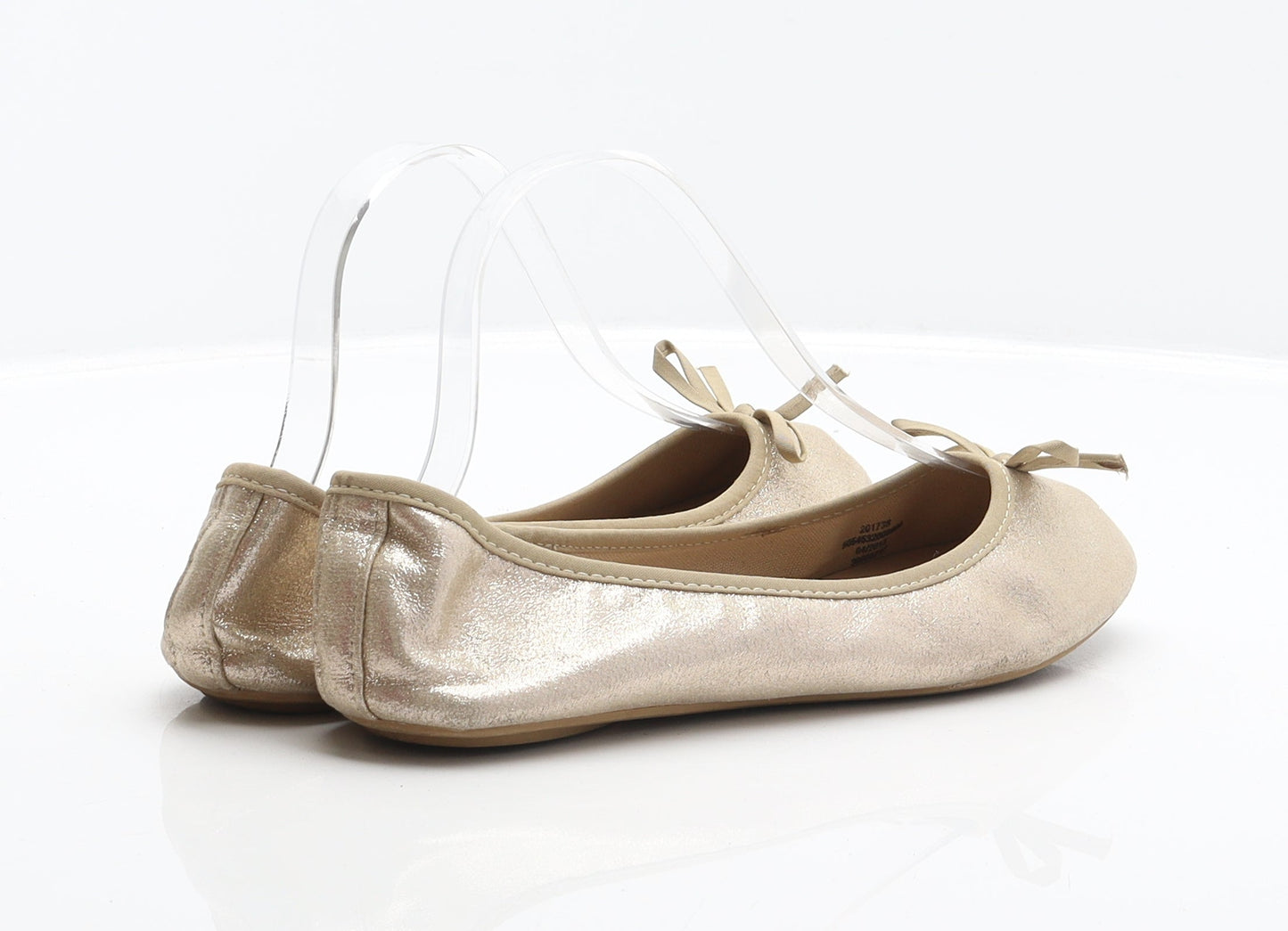 George Womens Gold Polyester Ballet Flat UK 5 38