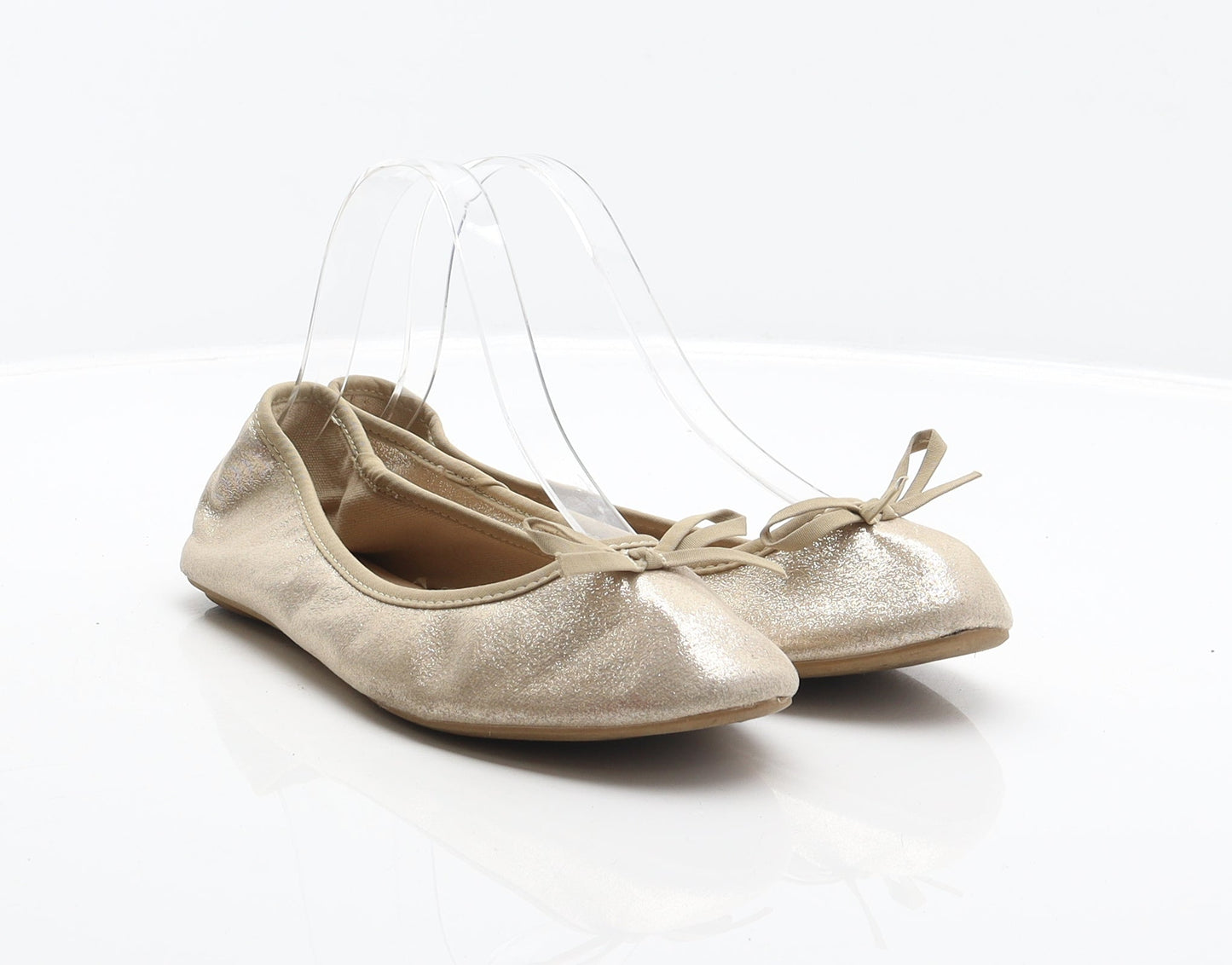 George Womens Gold Polyester Ballet Flat UK 5 38
