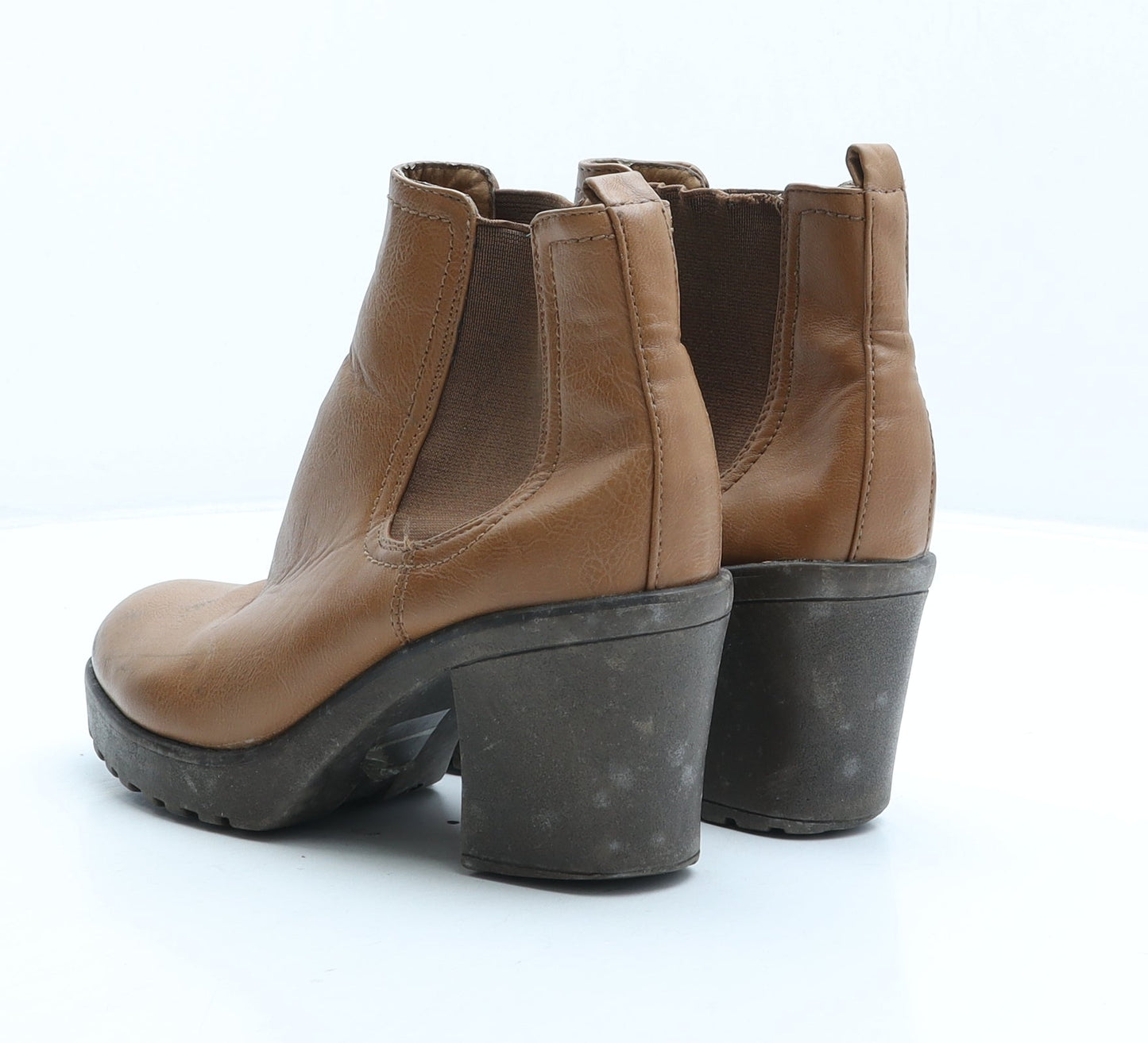 Preworn Womens Brown Synthetic Chelsea Boot UK 3
