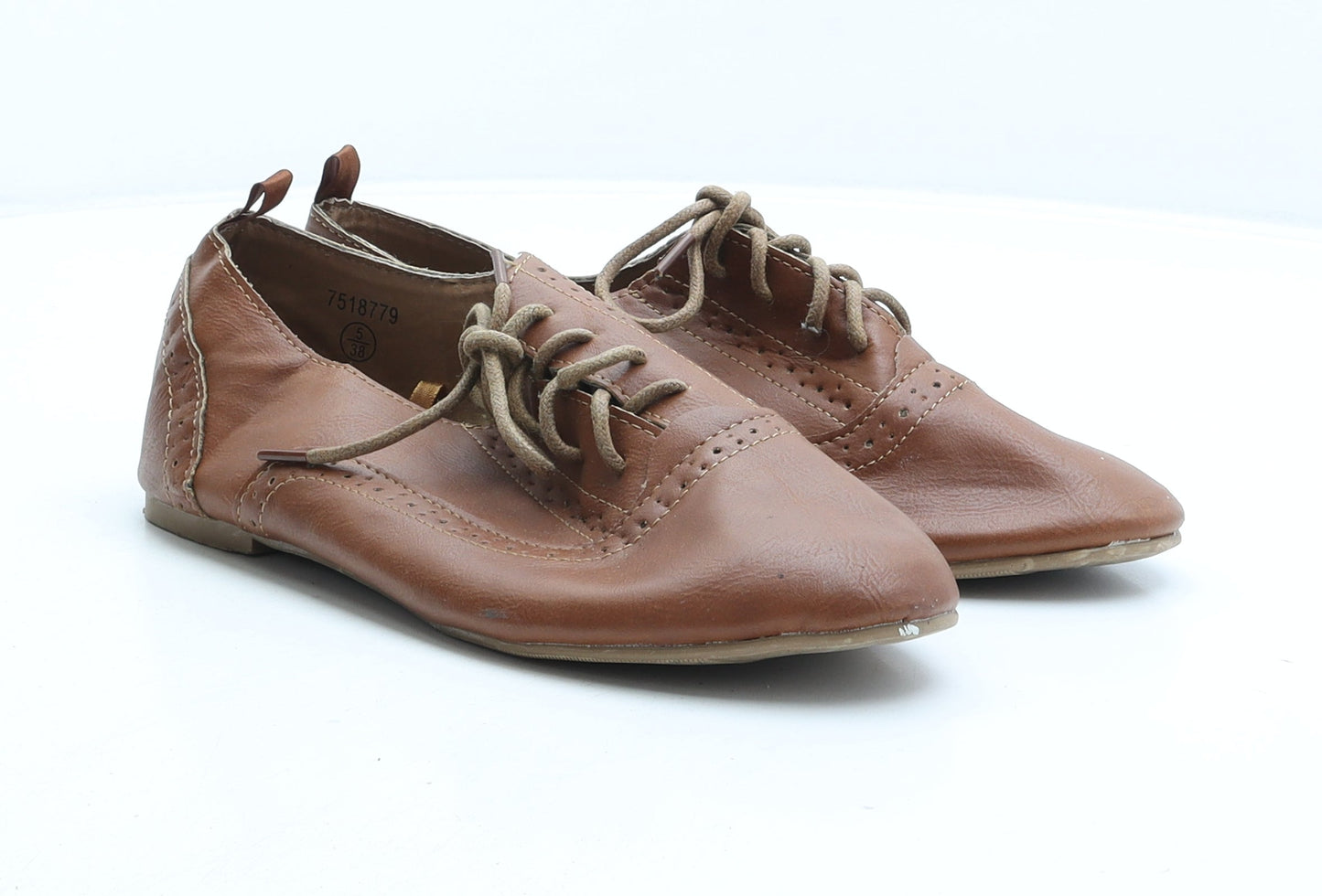 Atmosphere Womens Brown Synthetic Oxford Casual UK 5