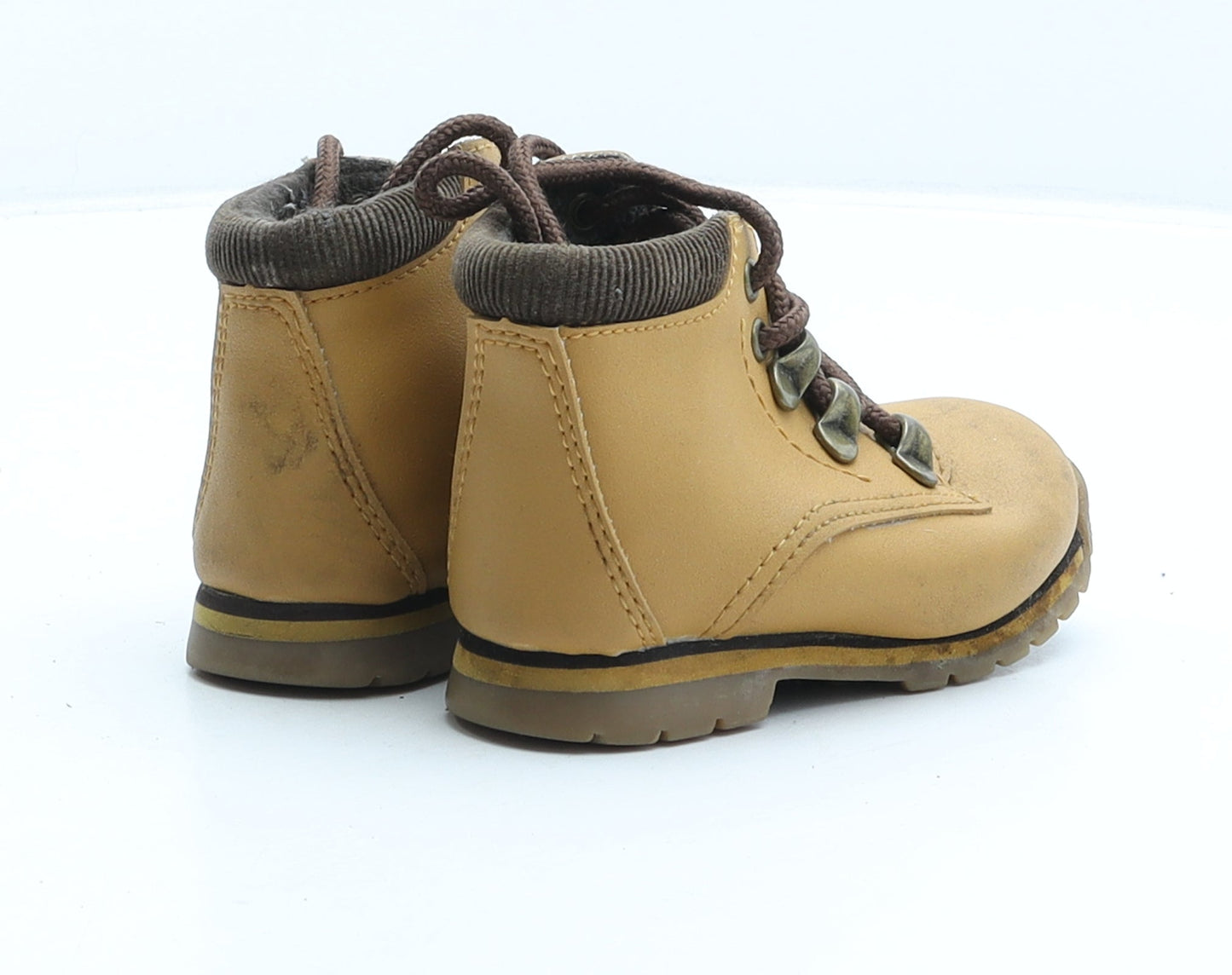 George Boys Beige Synthetic Combat Boot UK 5 22