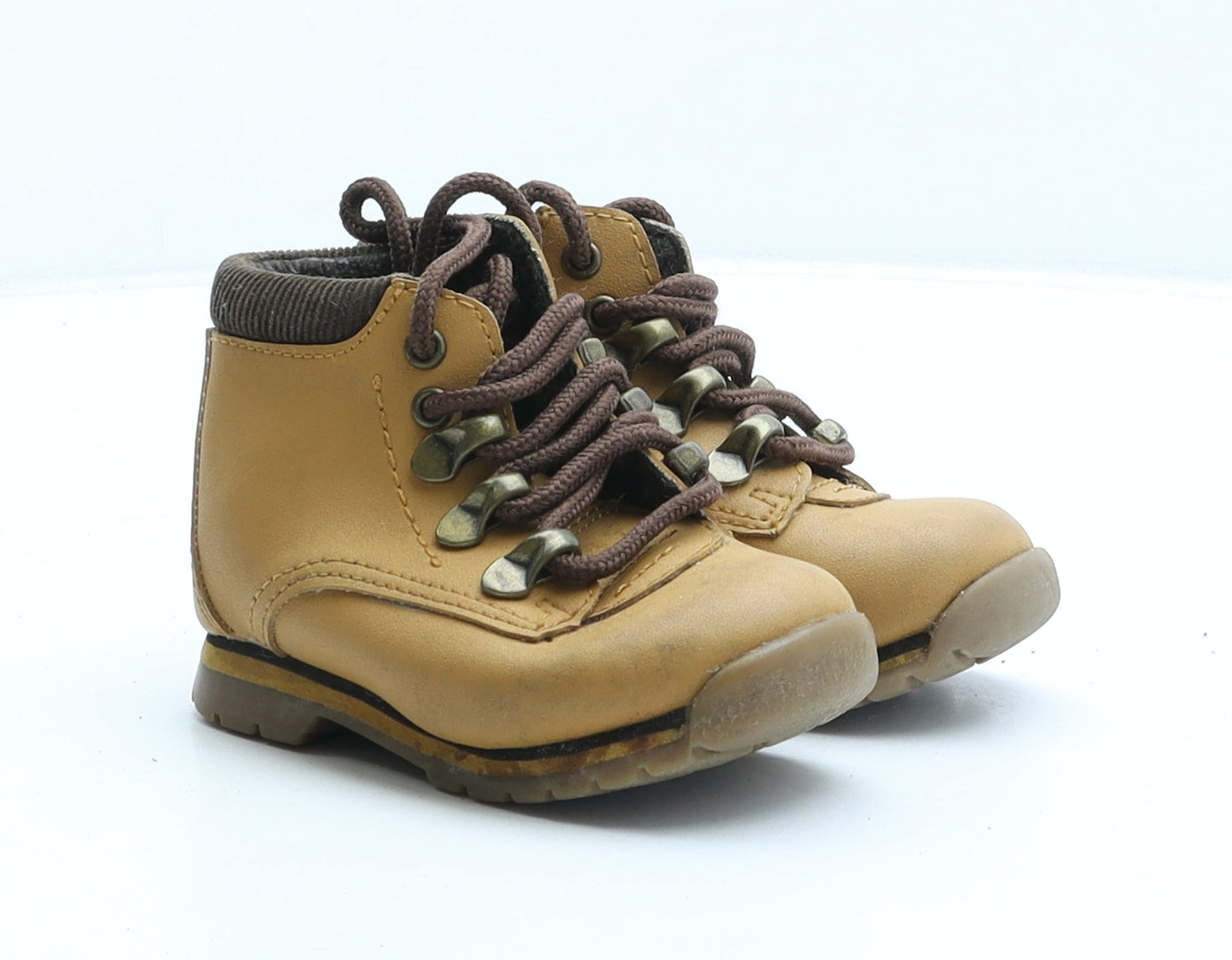 George Boys Beige Synthetic Combat Boot UK 5 22